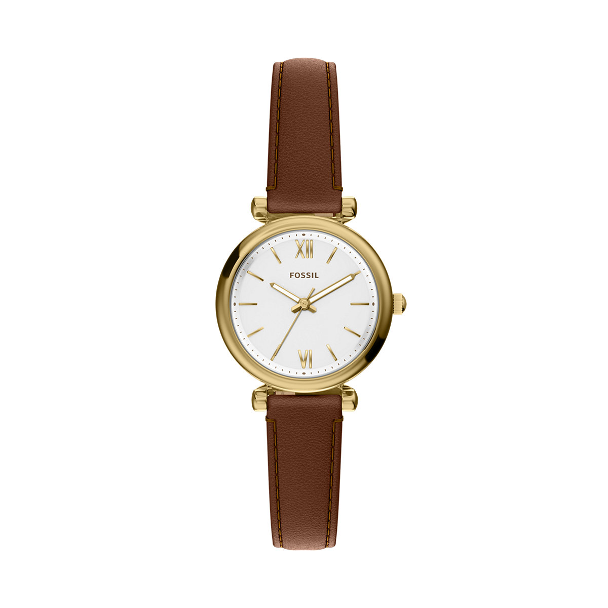 Montre Analogique CARLIE doré blanc marron, FOSSIL
