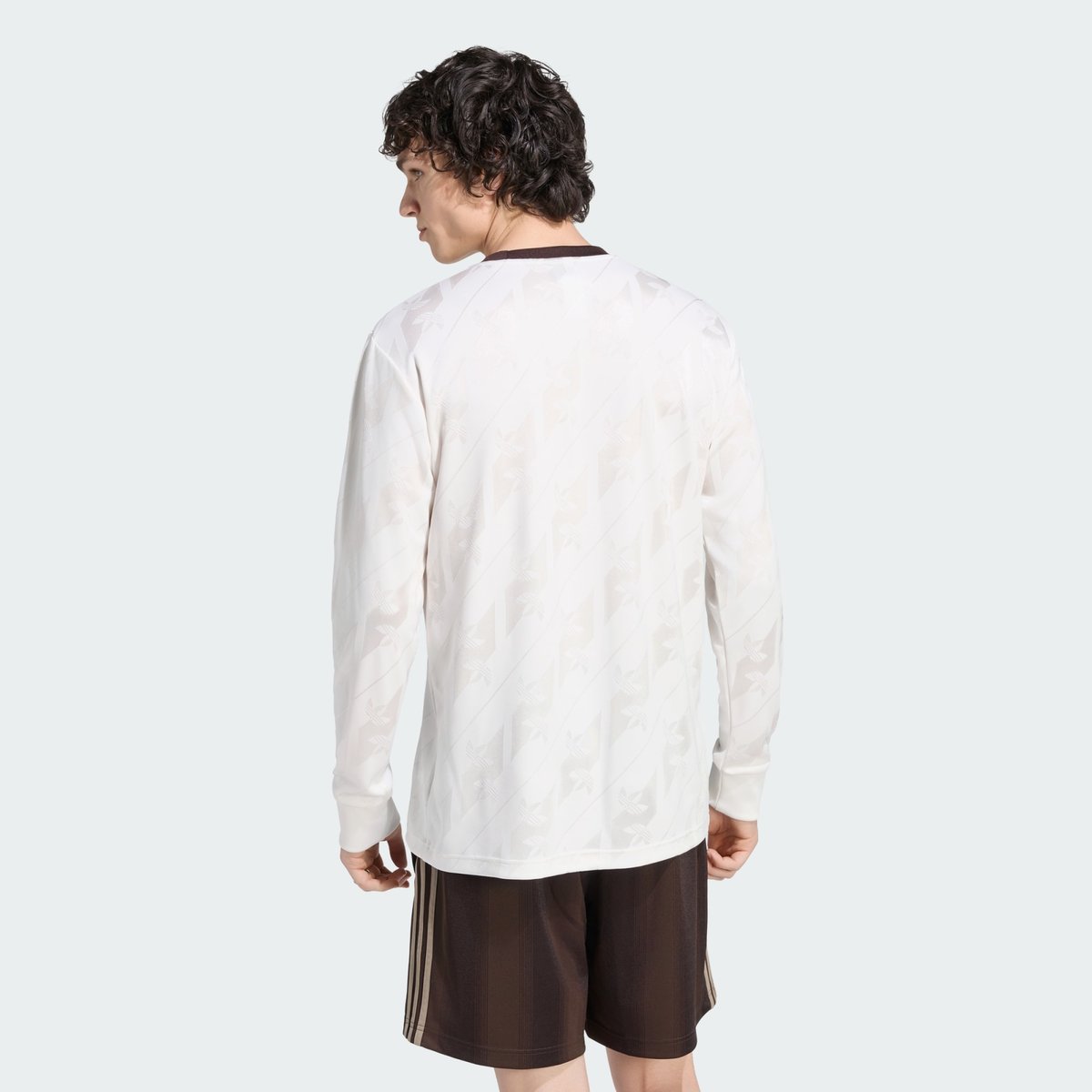 Maillot Manches Longues Jacquard Trefoil cloud white, adidas Originals