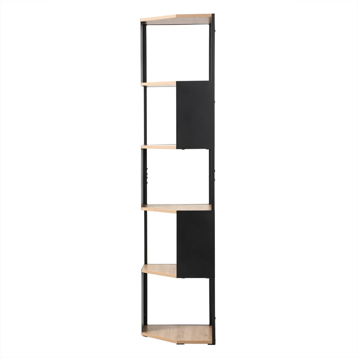 Etagère d'angle 5 niveaux EKLO bois clair, CALICOSY