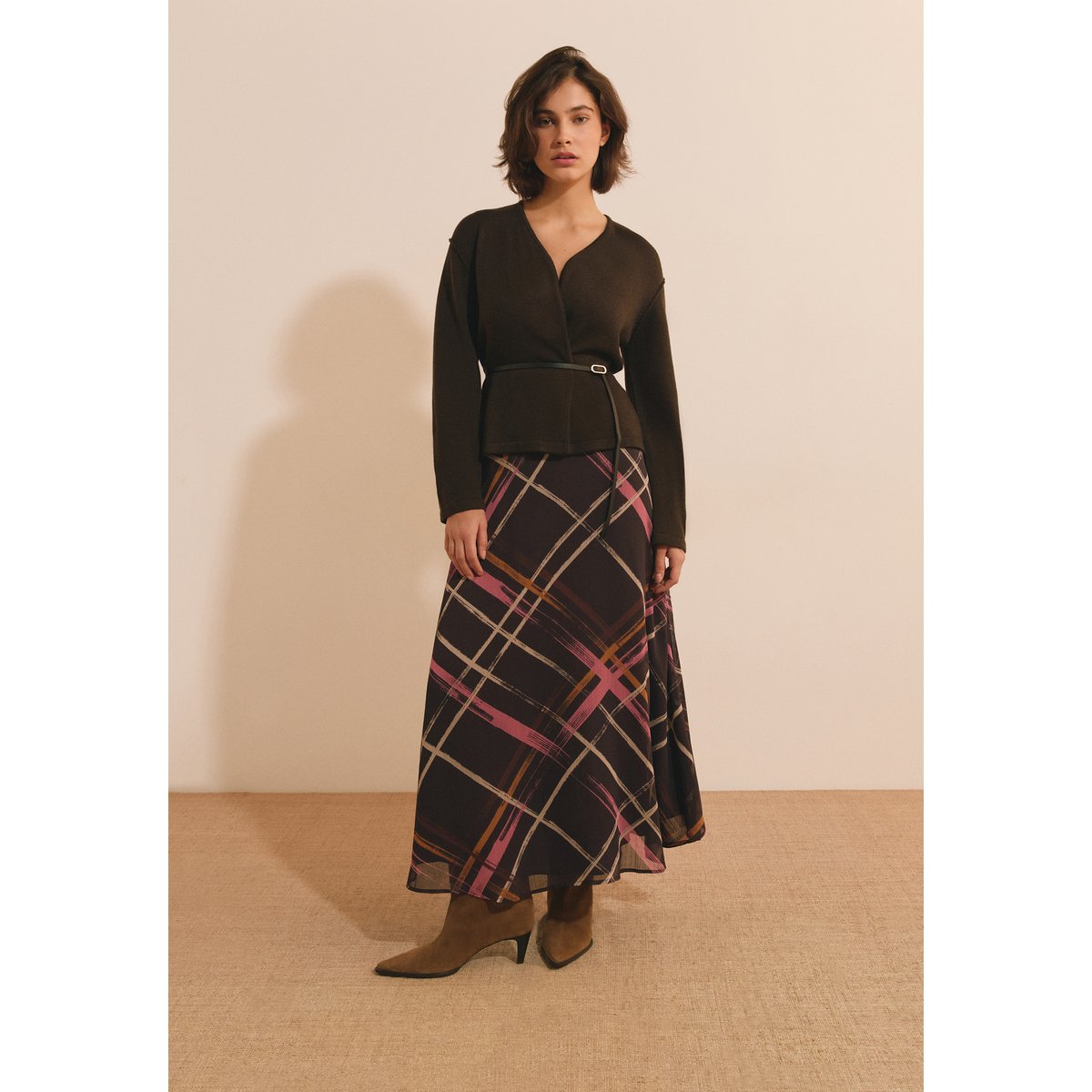 ETAM PULL STONNA VESTE - COL V chocolat, ETAM