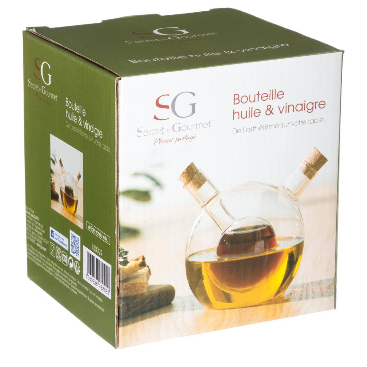 Bouteille huile/vinaigre en verre 0,48L transparent, 5FIVE SIMPLY SMART