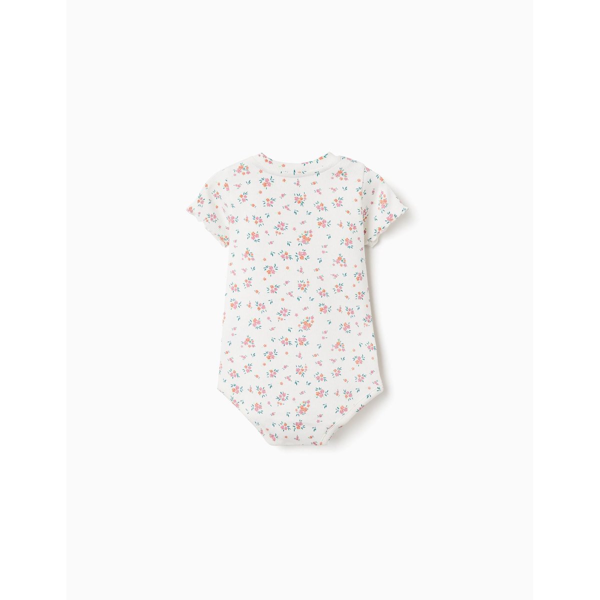 Body côtelé avec motif floral beige clair, ZIPPY