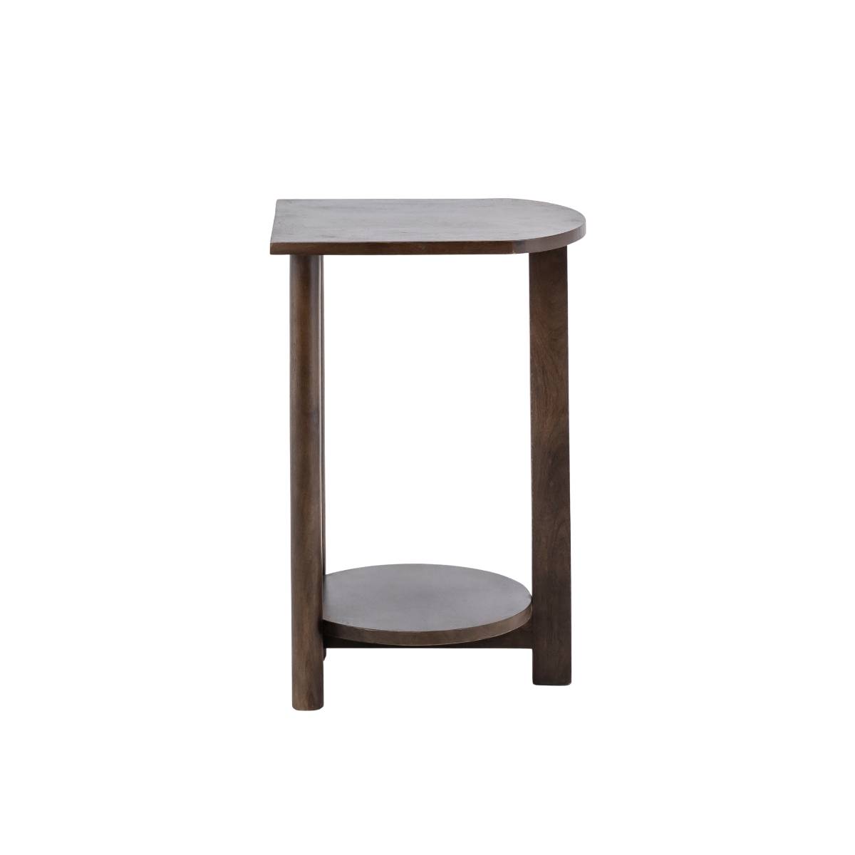 Table de chevet ovale en bois de manguier SHARON bois foncé, MADE IN MEUBLES