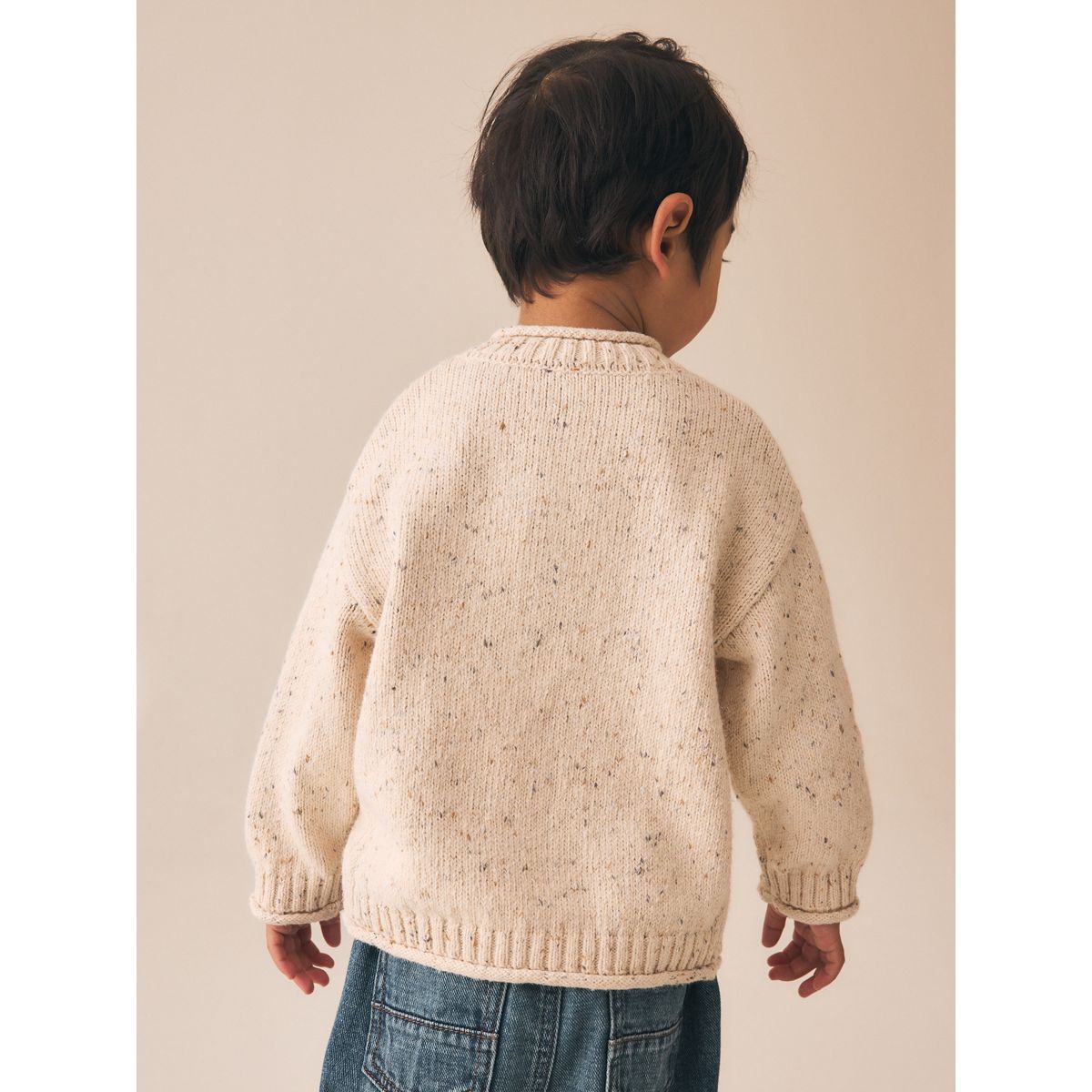 Pull en maille à col tunisien naturel, NEXT