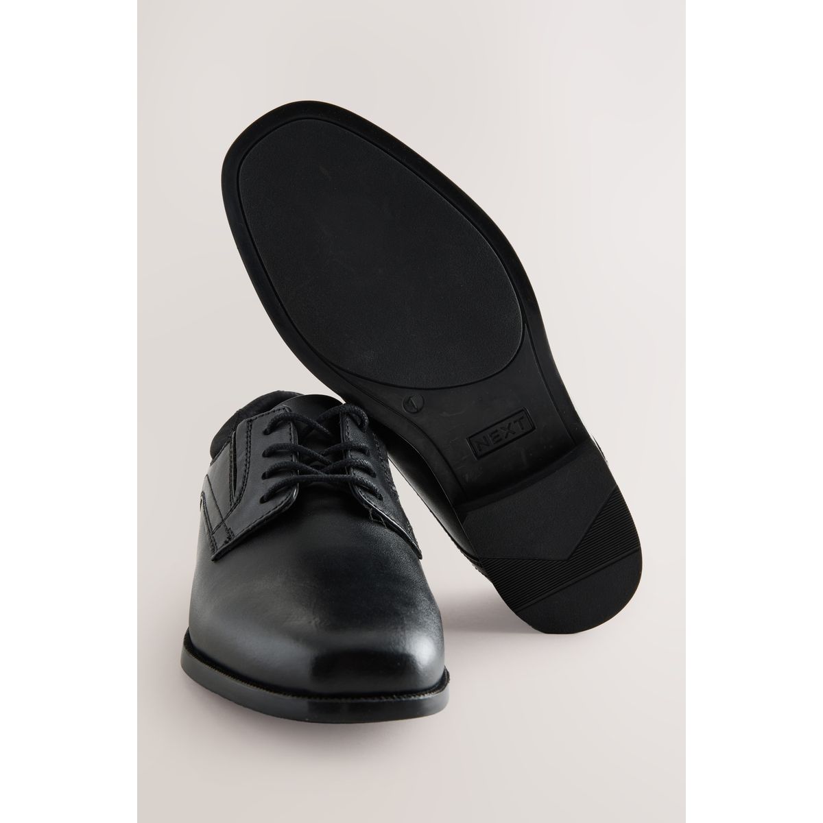 Chaussures derby d'école en cuir à lacets noir, NEXT