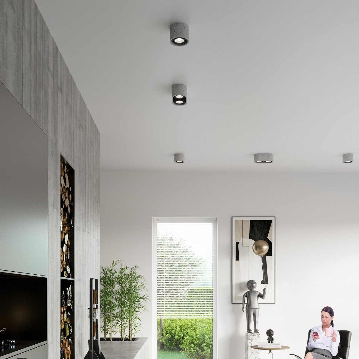 Plafonnier Béton Gris GU10/ES111 1 Basic gris, EDEN