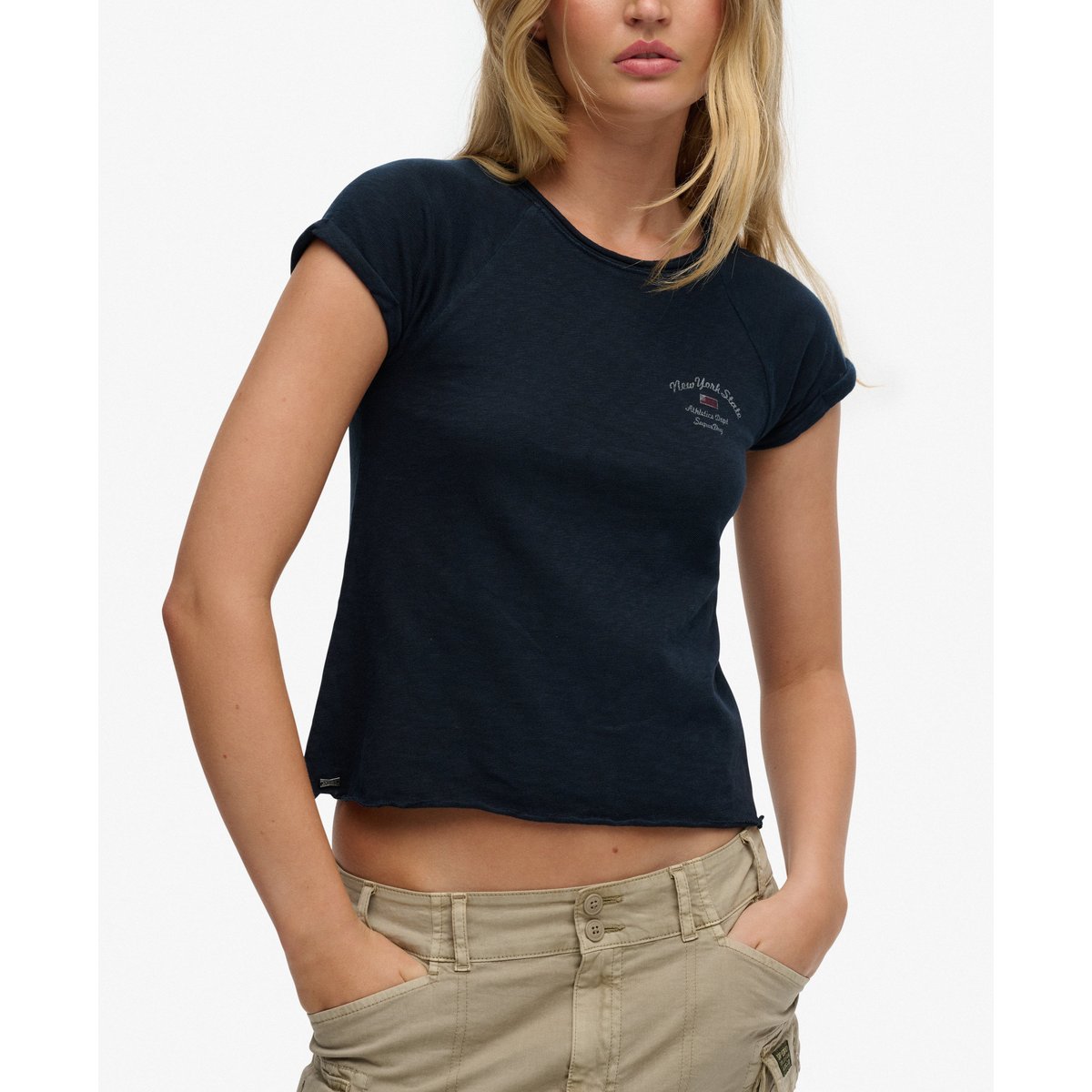 T-shirt Graphique Slub Athletic Essentials bleu marine éclipse, SUPERDRY