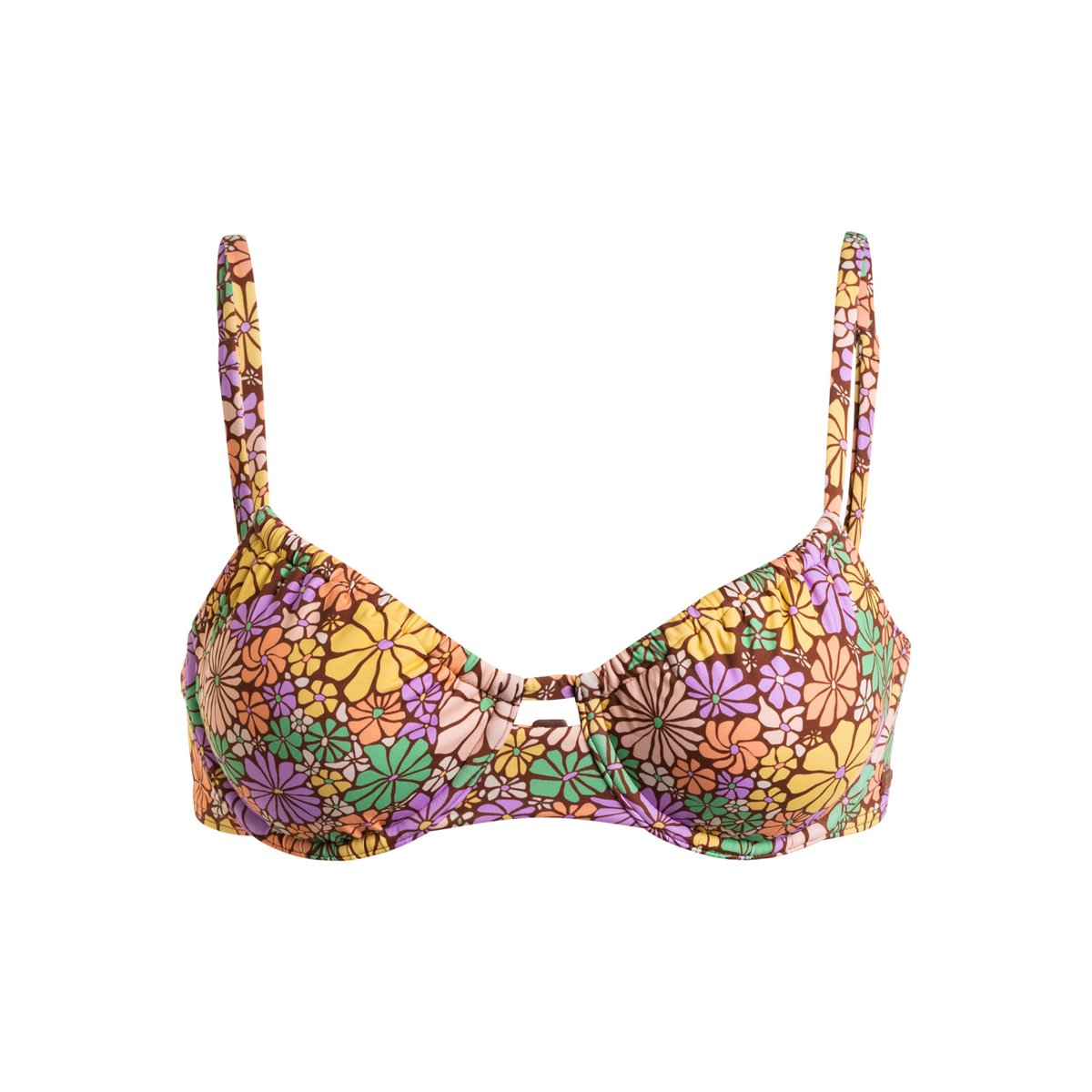 Haut de maillot à armatures ALL ABOUT SOL. marron root beer all about sol mini, ROXY