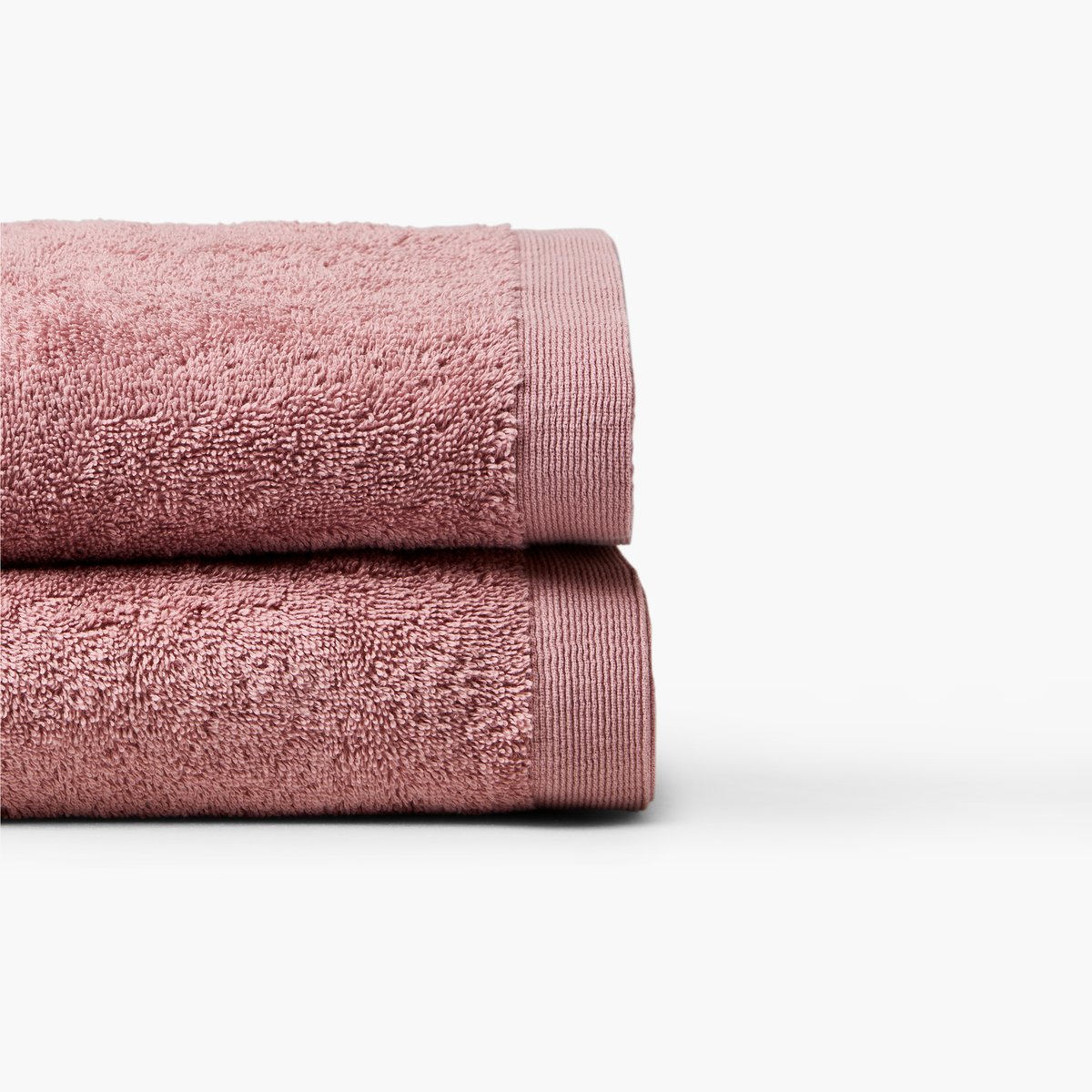 Drap de bain ORIGINE vieux rose, CARRE BLANC