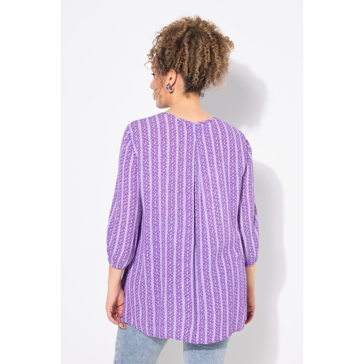 Tunique smockée à fleurs violet, ULLA POPKEN