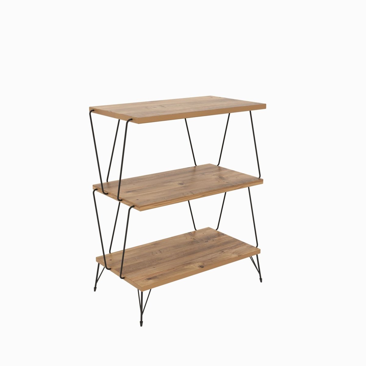 Etagère de rangement 3 niveaux design industriel marron, TOILINUX