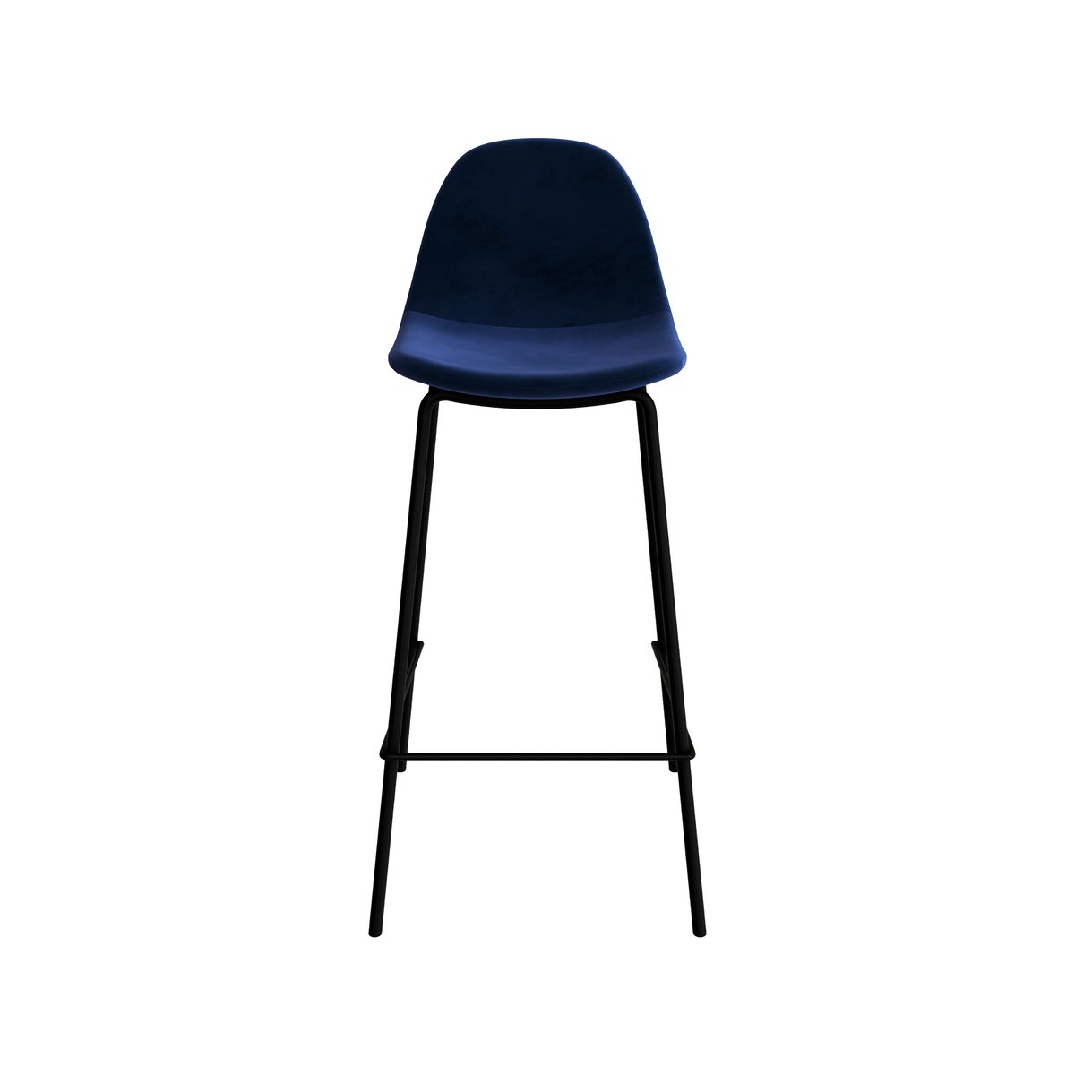 Lot de 2 chaises pour îlot central 65 cm en velours - HENRIK bleu foncé, MAISON PAVANE