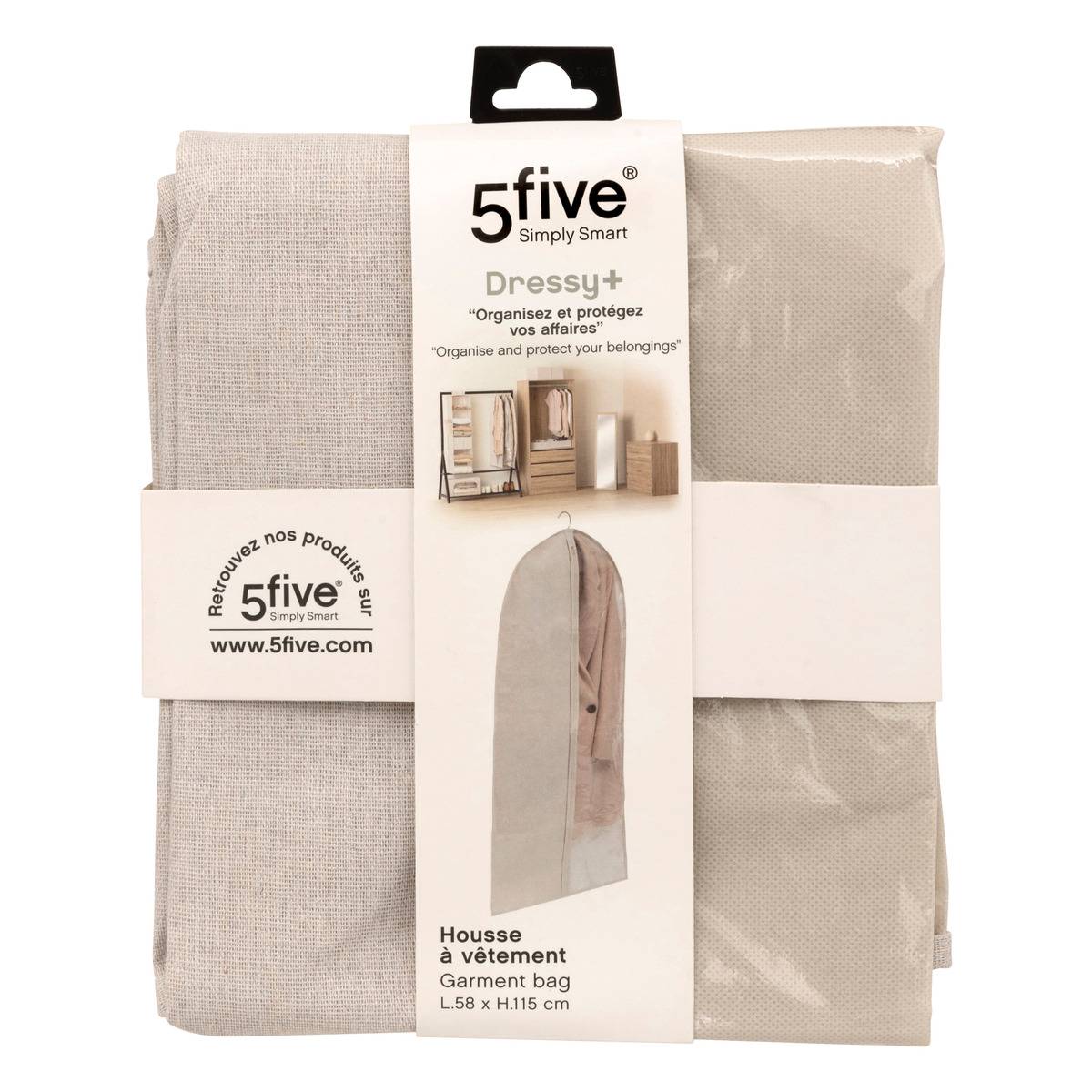 Housse de rangement suspendue pour vêtements GROOMY beige, 5FIVE SIMPLY SMART