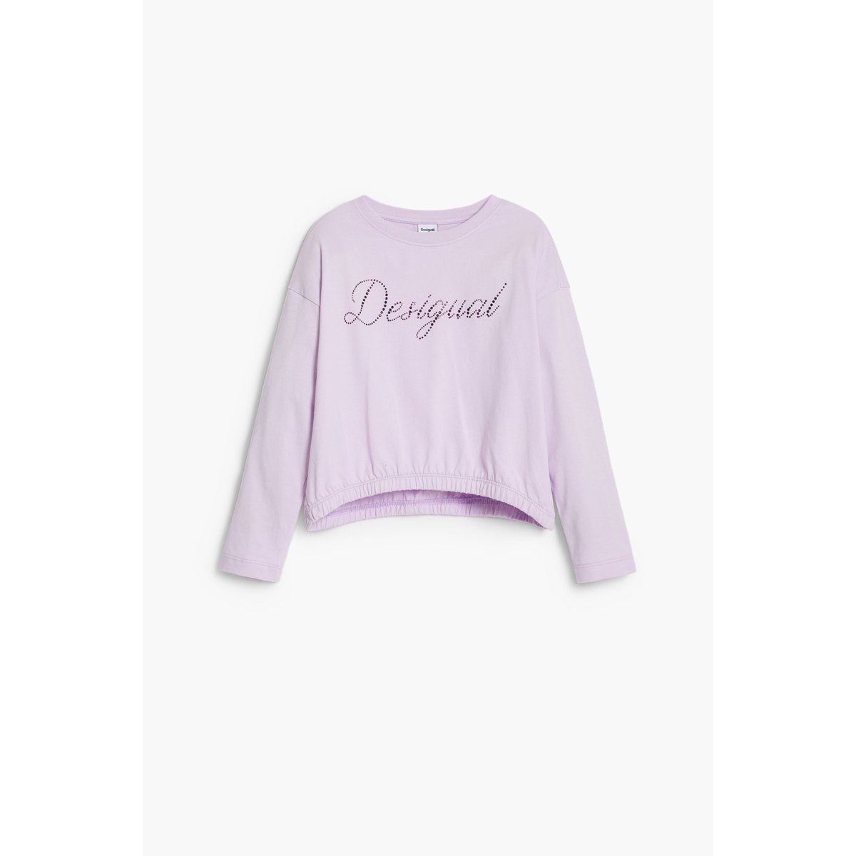 T-shirt unie logo strass rouge, DESIGUAL