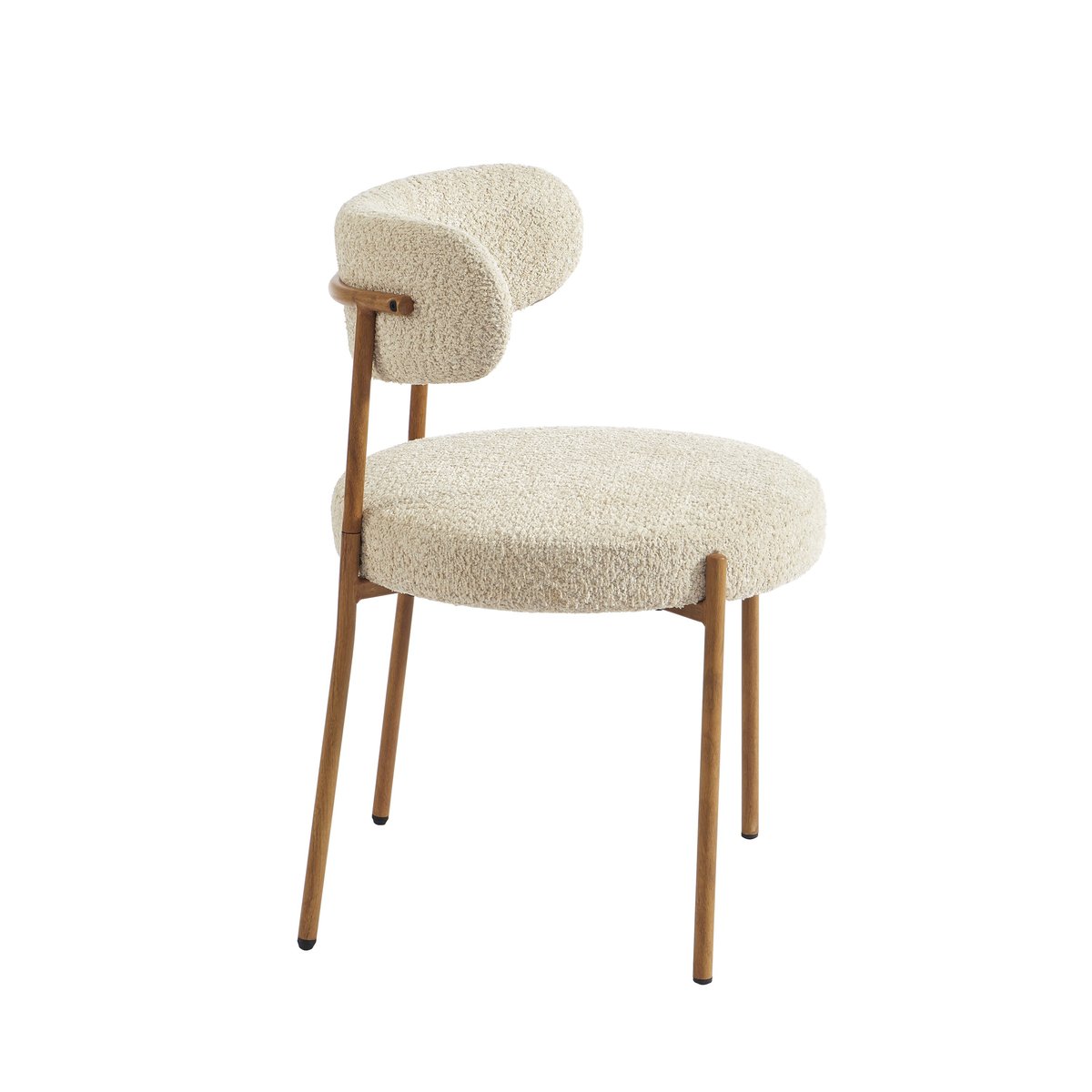 Chaises tissu pieds métal (lot de 2) NOA beige, BAÏTA