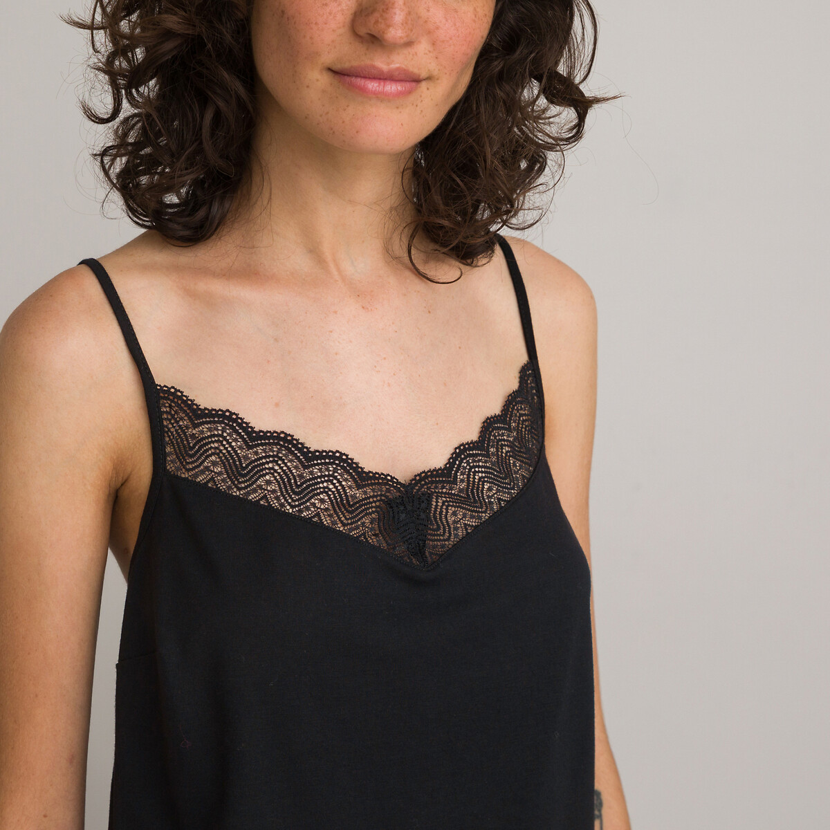 Pigiama corto in maglia di viscosa nero , ANNE WEYBURN