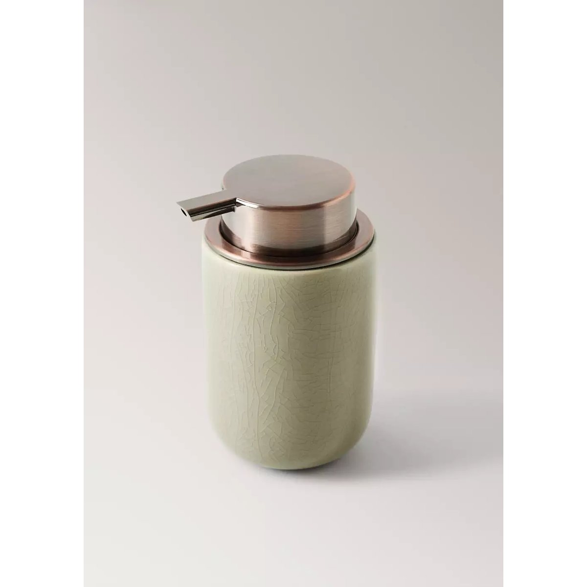 Distributeur de savon en céramique craquelé vert pastel, MANGO HOME