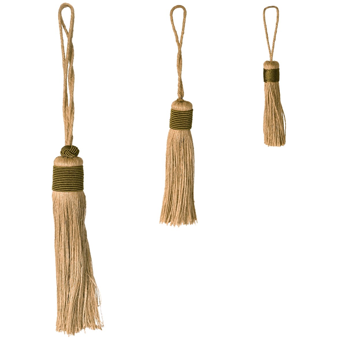 Embrasse pompon naturel -  LOJI kaki, HOME MAISON
