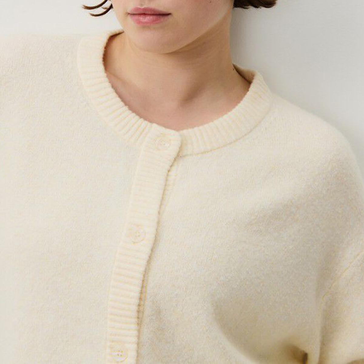 Cardigan maniche lunghe girocollo DAMSVILLE beige chiaro, AMERICAN VINTAGE