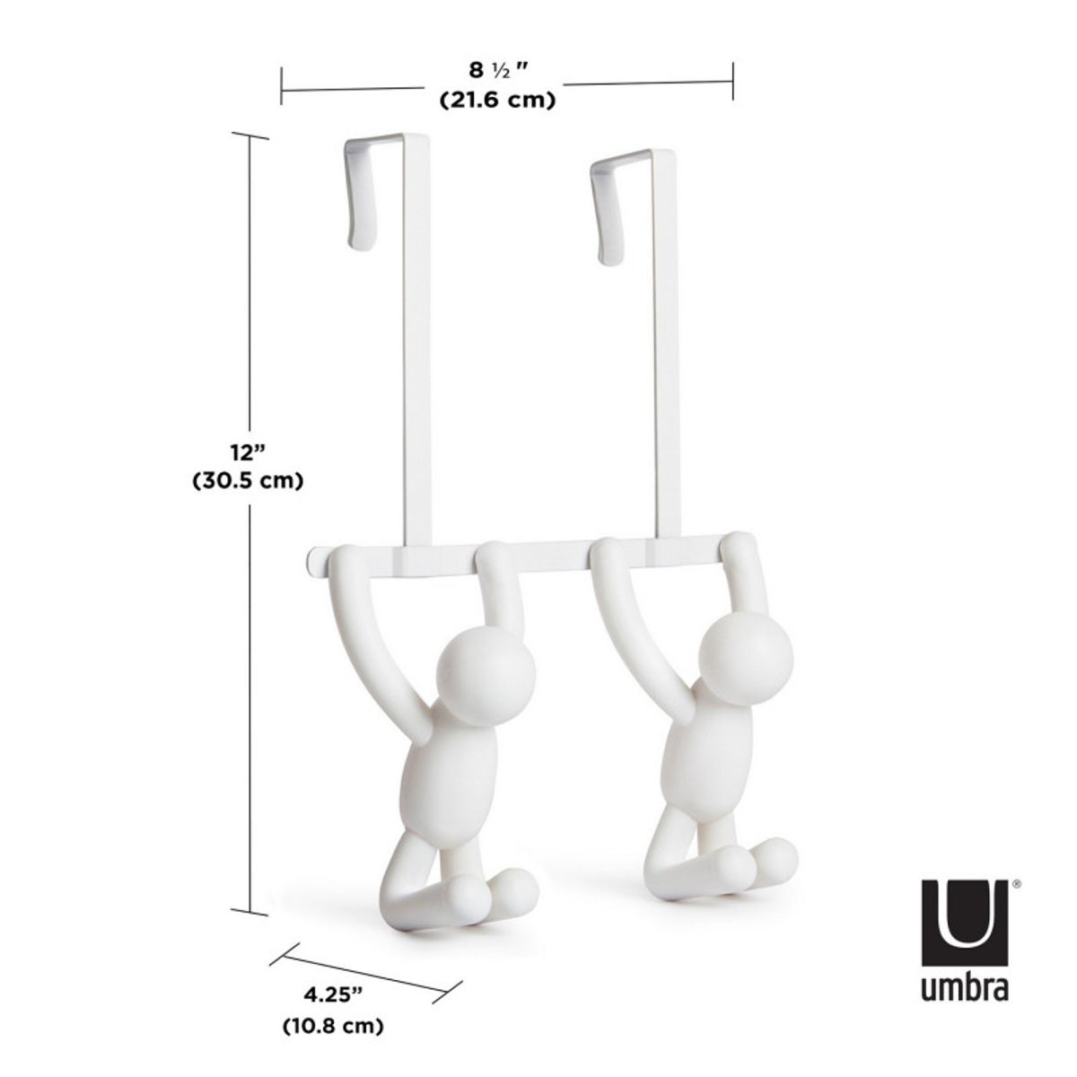 Patère double pour porte  BUDDY blanc, UMBRA