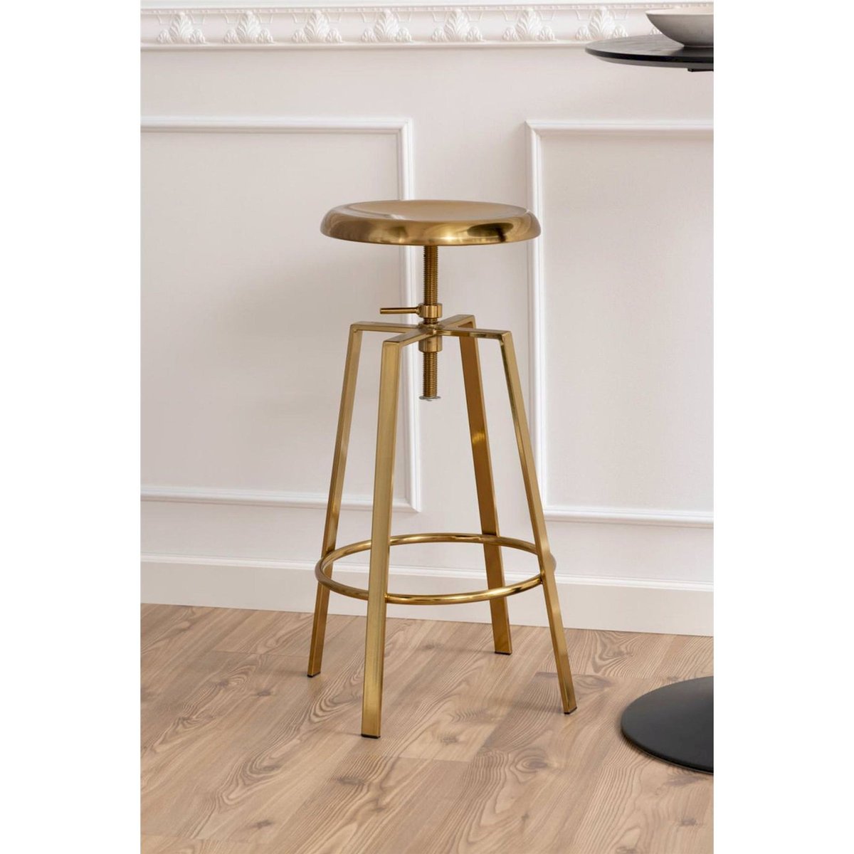 Tabouret de bar en métal collection GOOPY doré brossé, RECOLLECTION