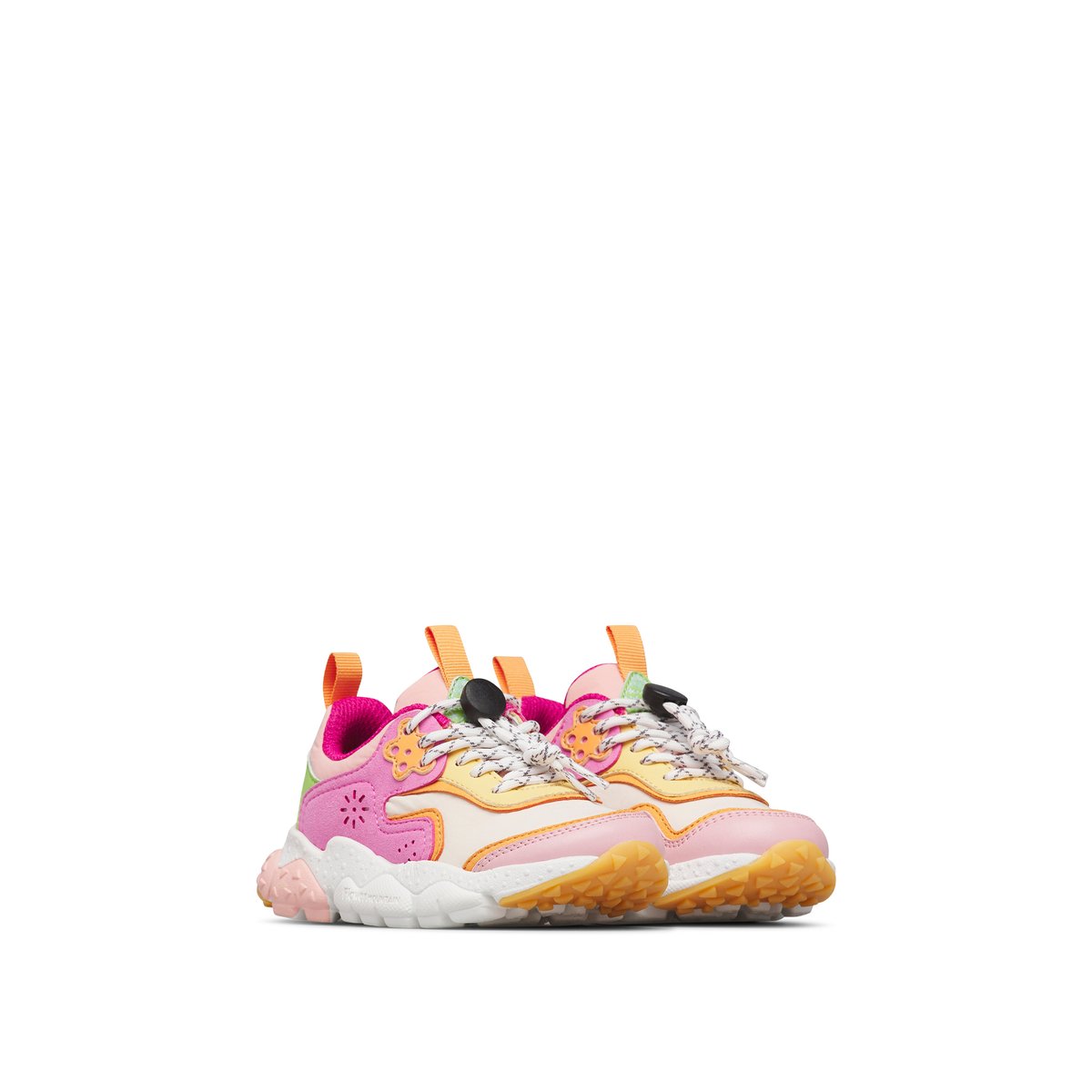 Sneakers en simili cuir et tissu technique DOI JUNIOR. rose-blanc crème, NATURINO
