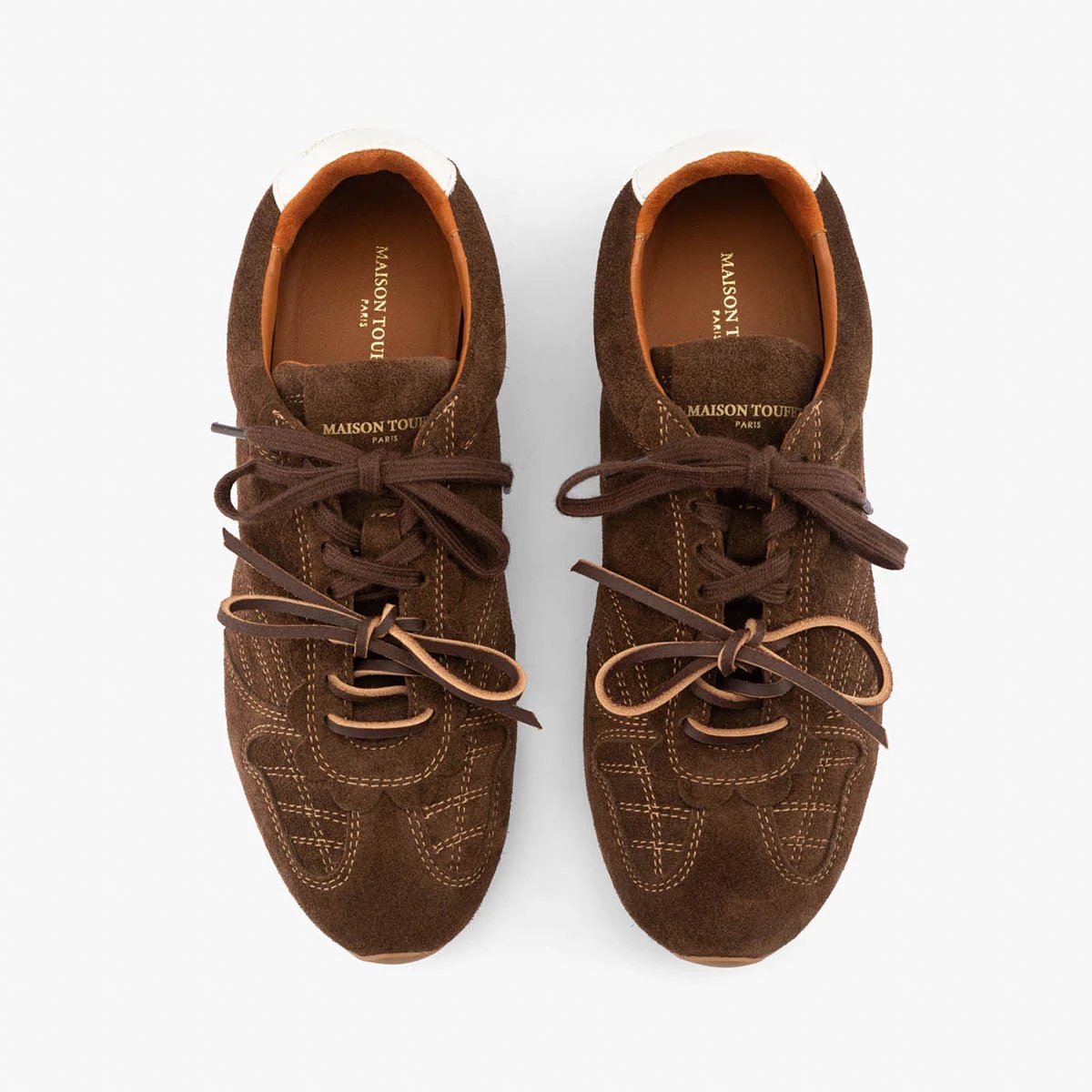 Basket cuir velours JULIETTE marron, MAISON TOUFET