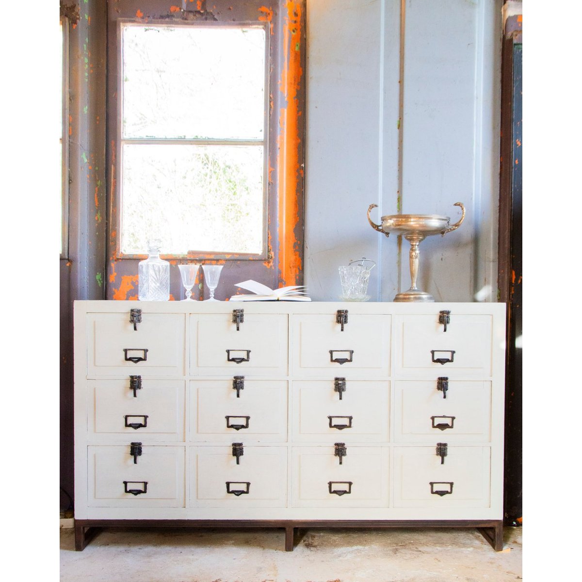 Meuble de métier en bois Fernand N°264 - Bon état blanc, DEBONGOUT