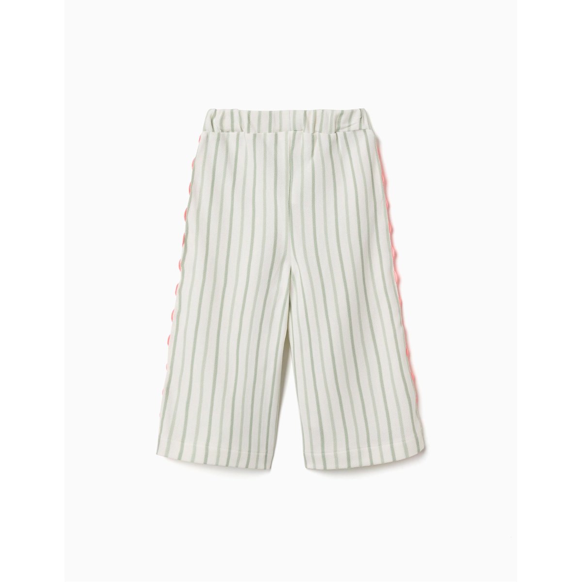 Pantalon en coton à rayures avec galon ric rac beige clair, ZIPPY