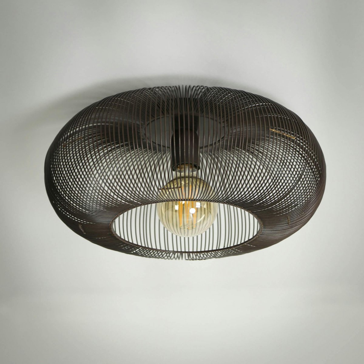Plafonnier filaire forme disque RALF noir, PIER IMPORT