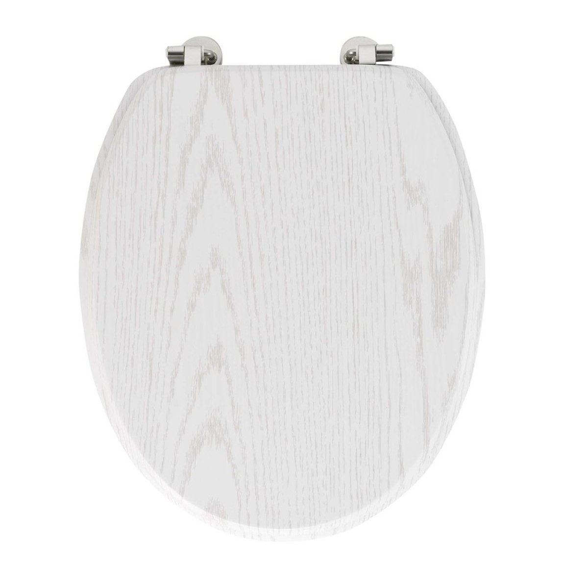 Abattant WC MDF charnières métal effet bois Strata blanc blanc, DECORATIE