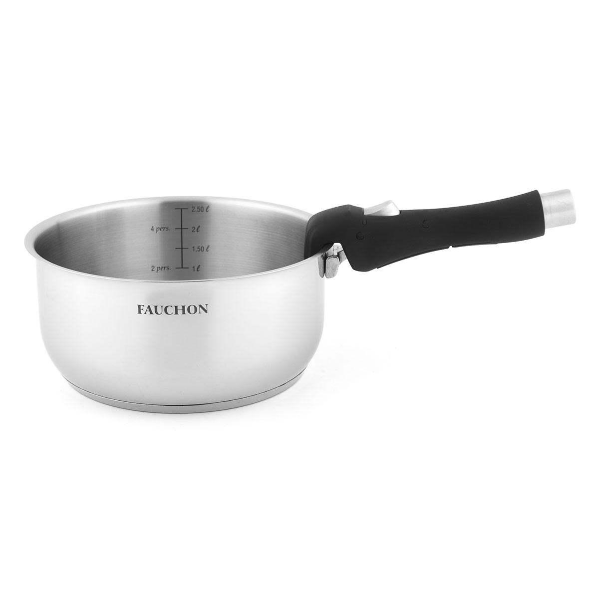 3 casseroles 16/18/20 cm amovible inox 18/8 induction couleur unique, LAGUIOLE CUISSON