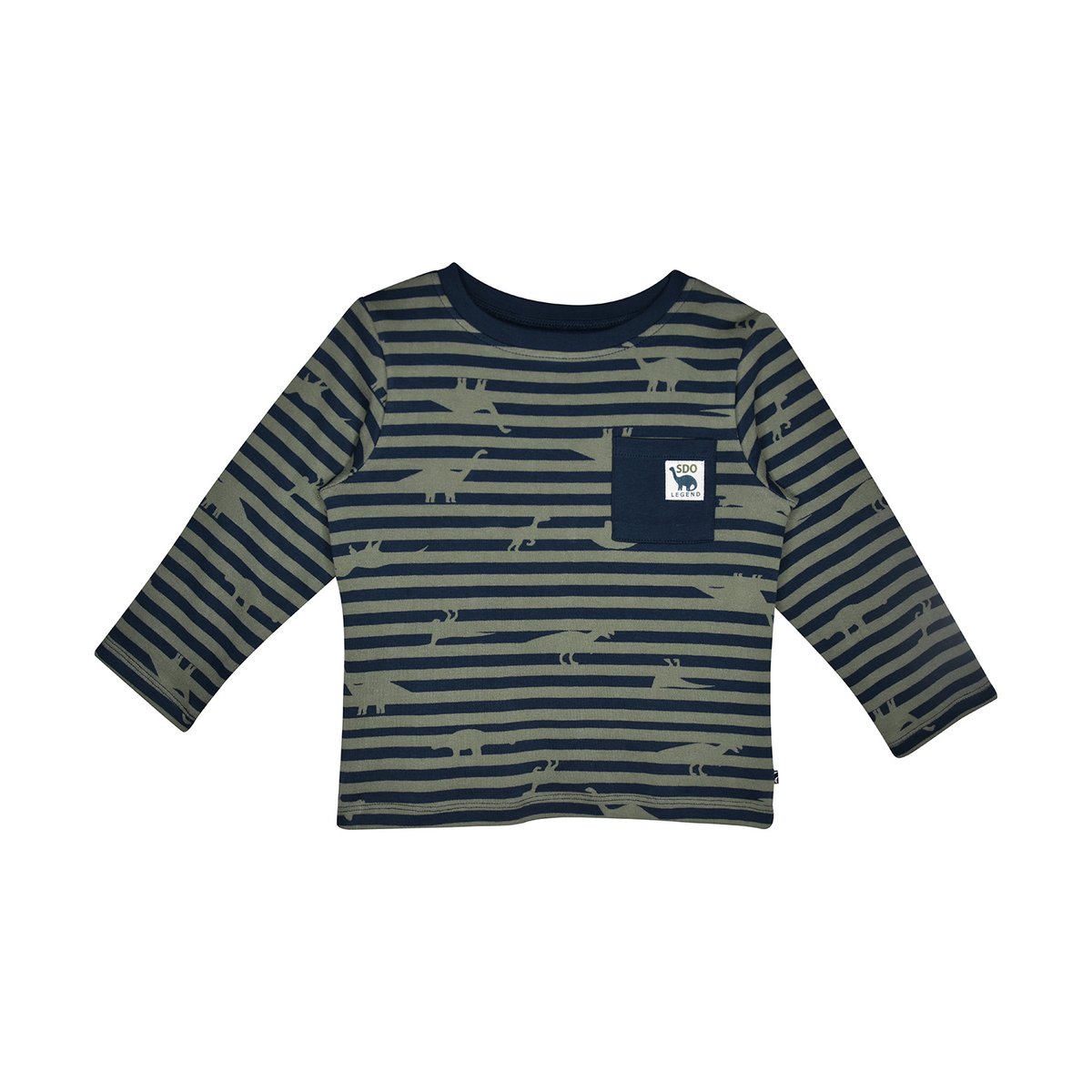 Tshirt marcellin interlock manches longues les grands de sucre d'orge bleu, SUCRE D'ORGE