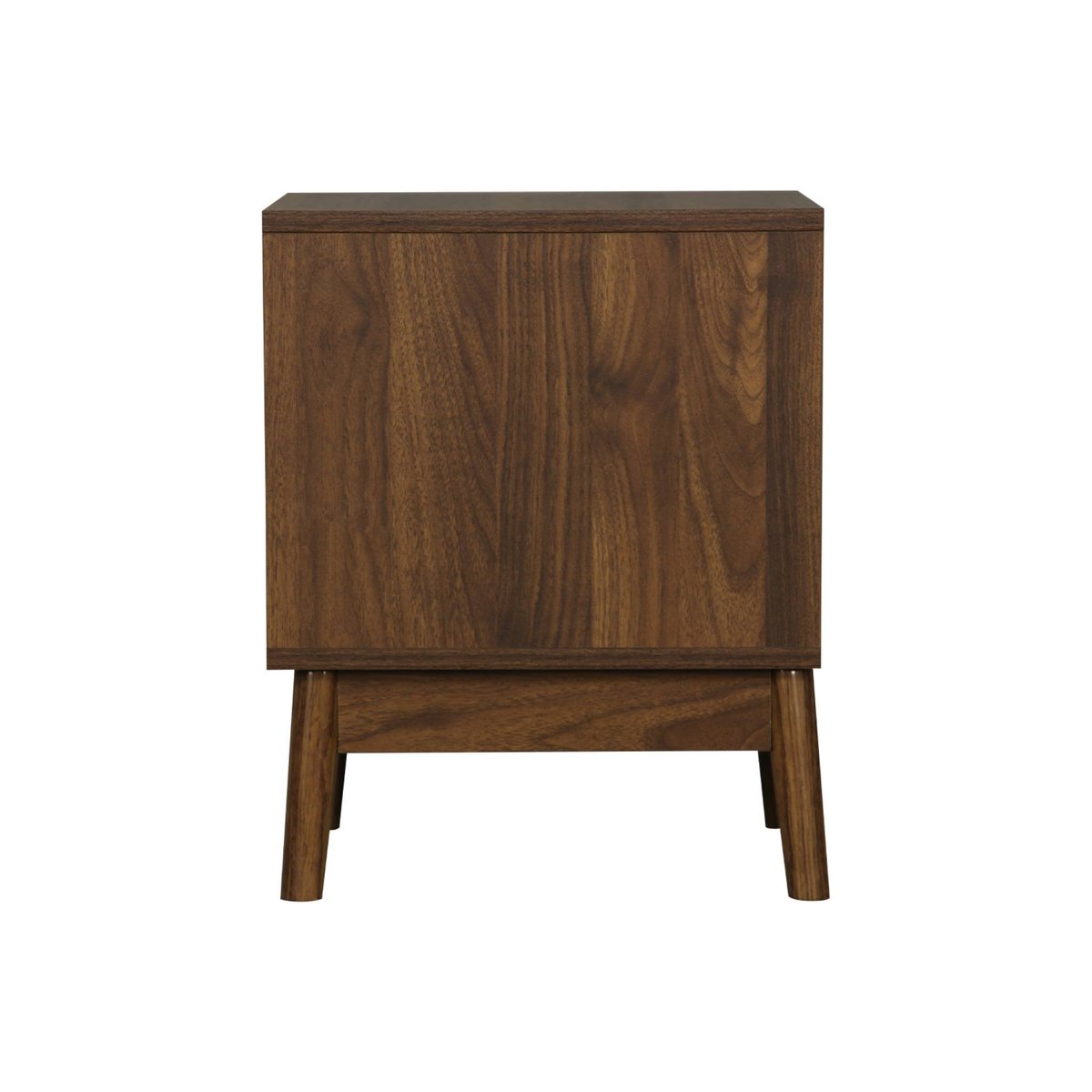 Table de chevet décor bois 2 tiroirs LINEAR bois foncé, SWEEEK