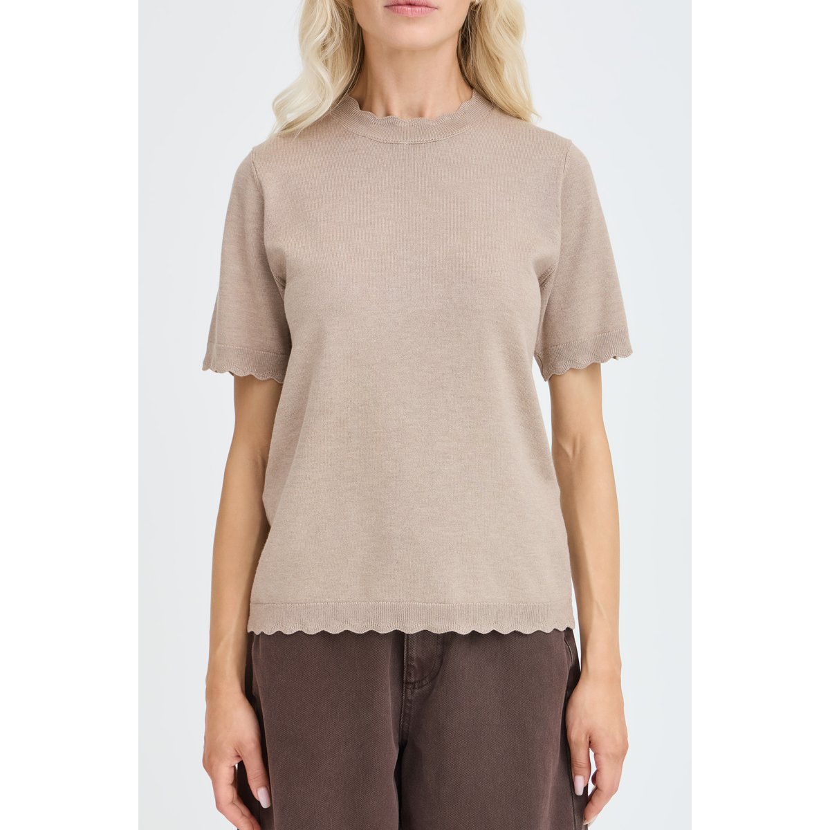 Á manches courtes beige humus melange, B.YOUNG