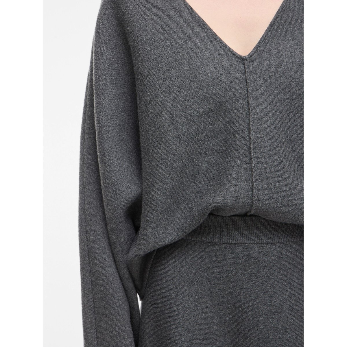 Pull En Maille dark grey melange, ROUGE EDIT