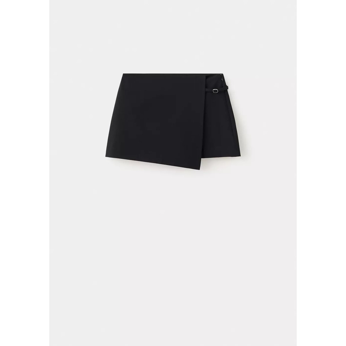 Jupe-short croisée avec boucle noir, MANGO