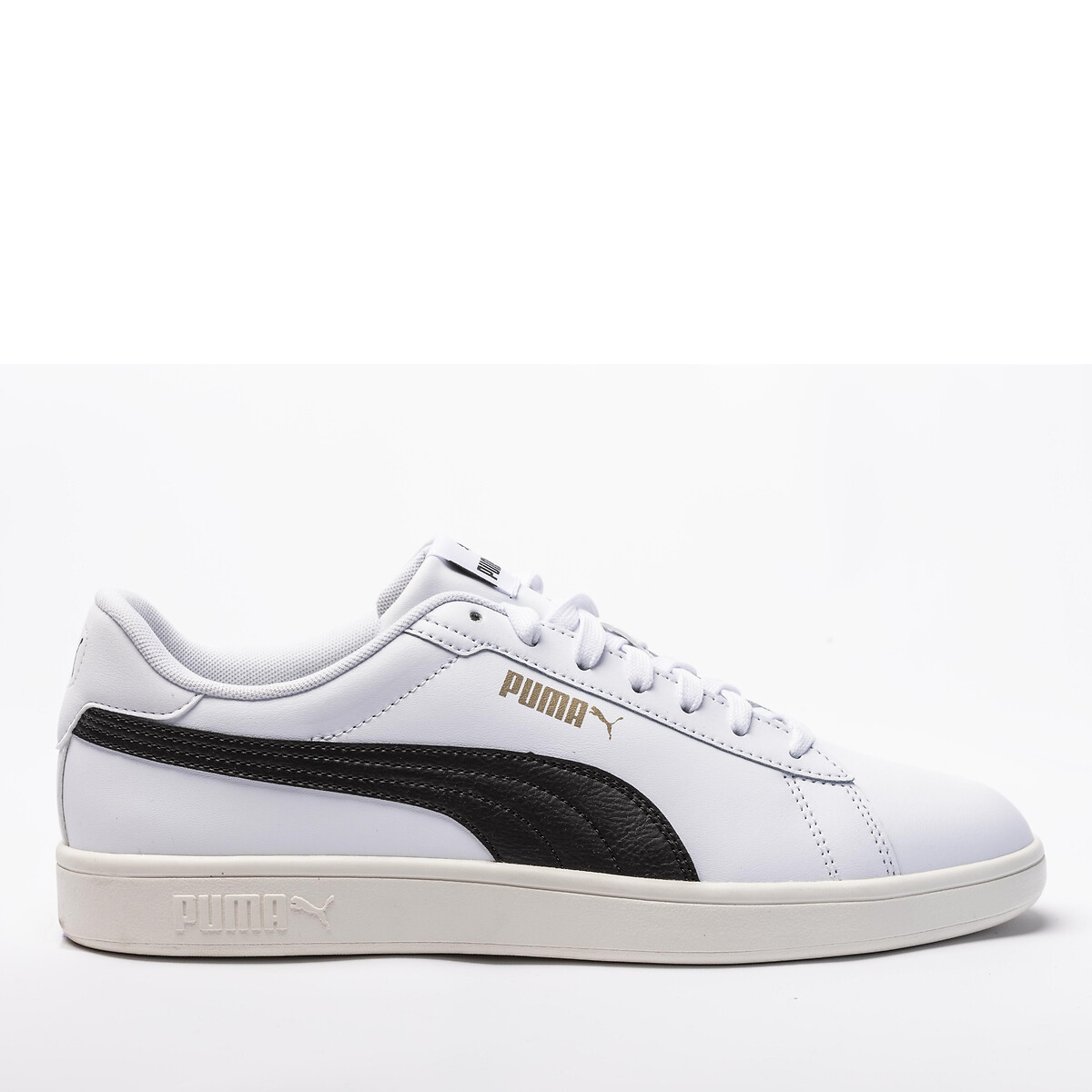 Baskets cuir Smash 3.0 L blanc/noir, PUMA