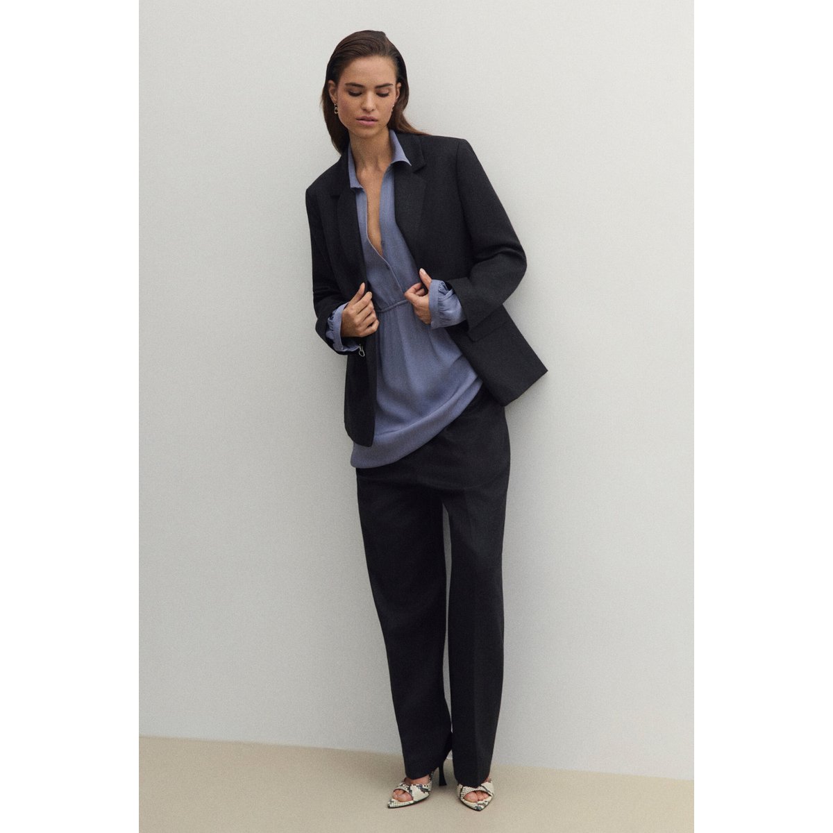 Veste droite col tailleur VCAPUCINE gris, CAROLL