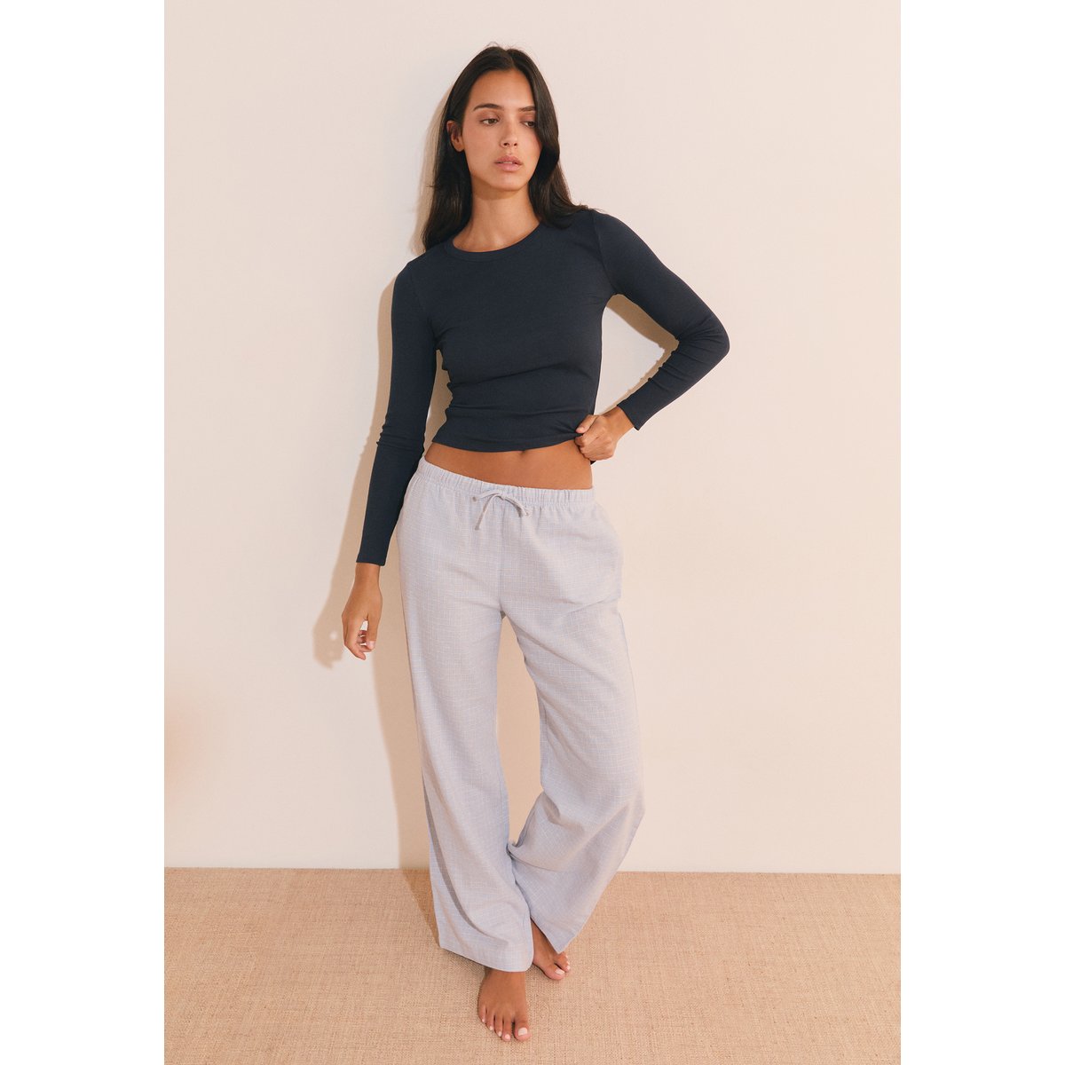 Pantalon de pyjama à carreaux en coton RAISA bleu, ETAM