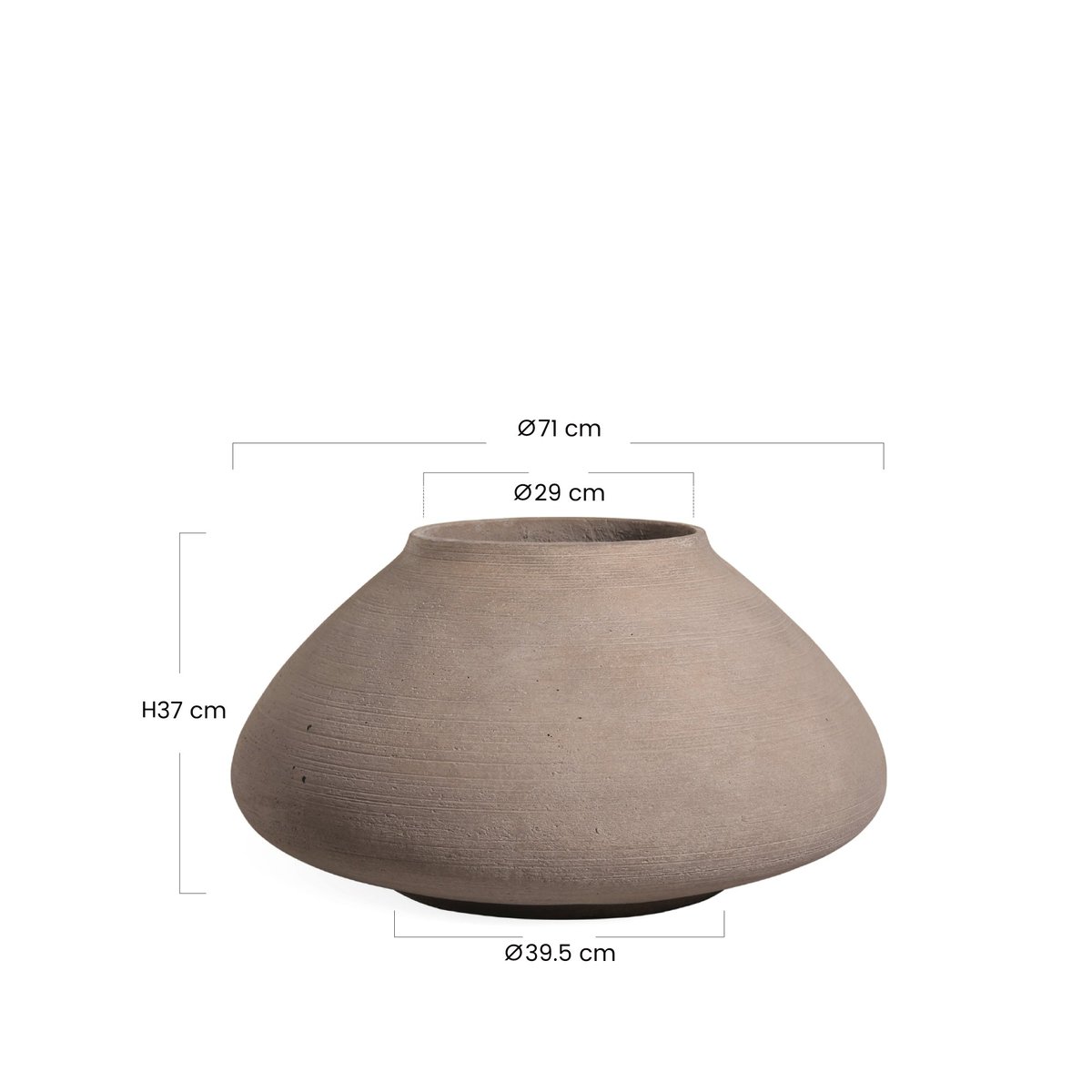 Cache-pot décoratif en ciment H37 ZEN marron clair, SIA DECO