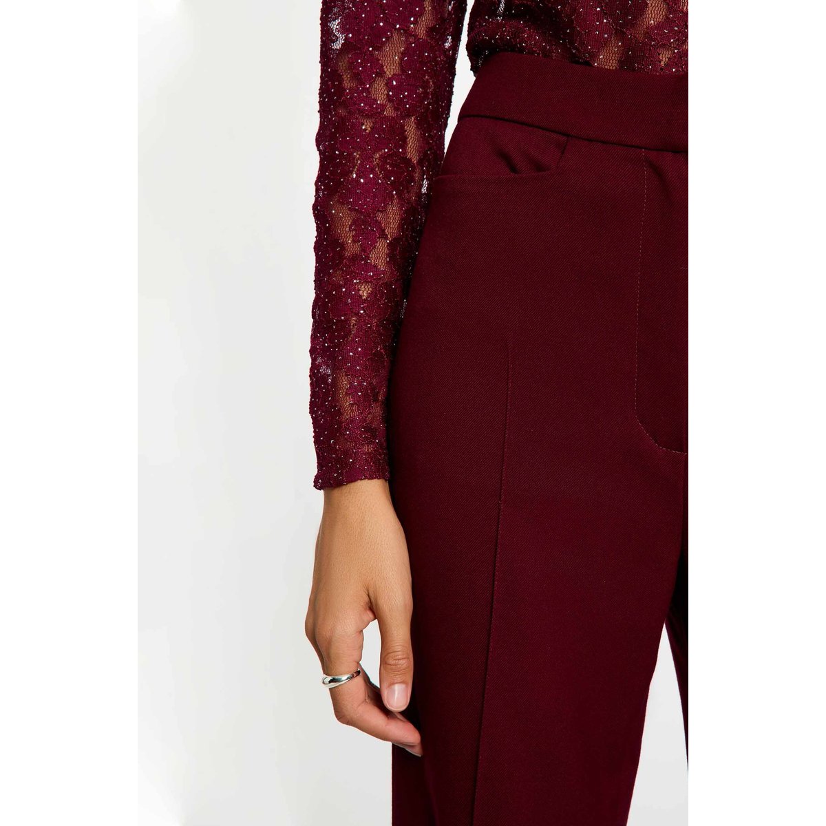 Pantalon bootcut bordeaux, MORGAN