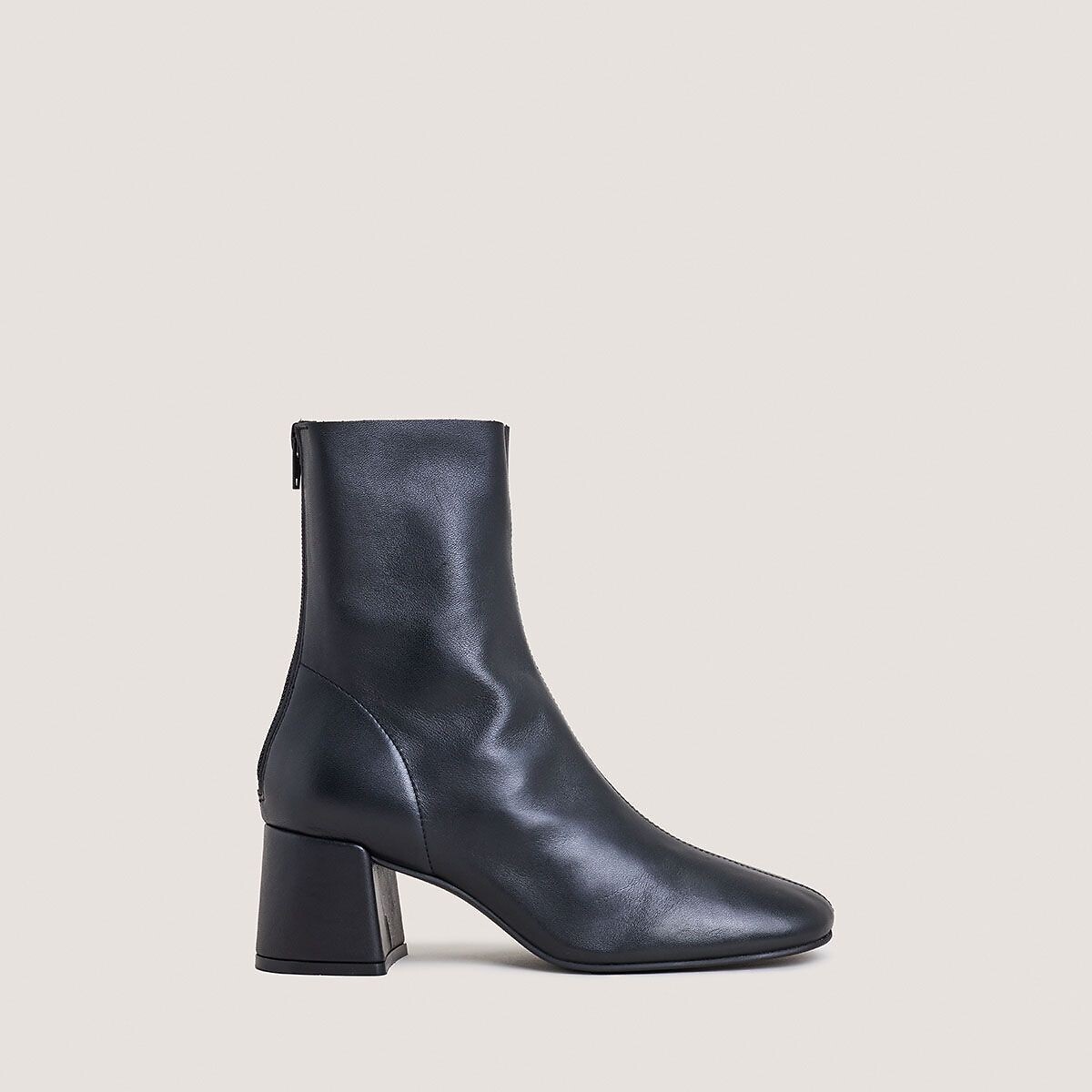 Bottines à talons, en cuir souple, DENONIE noir, JONAK