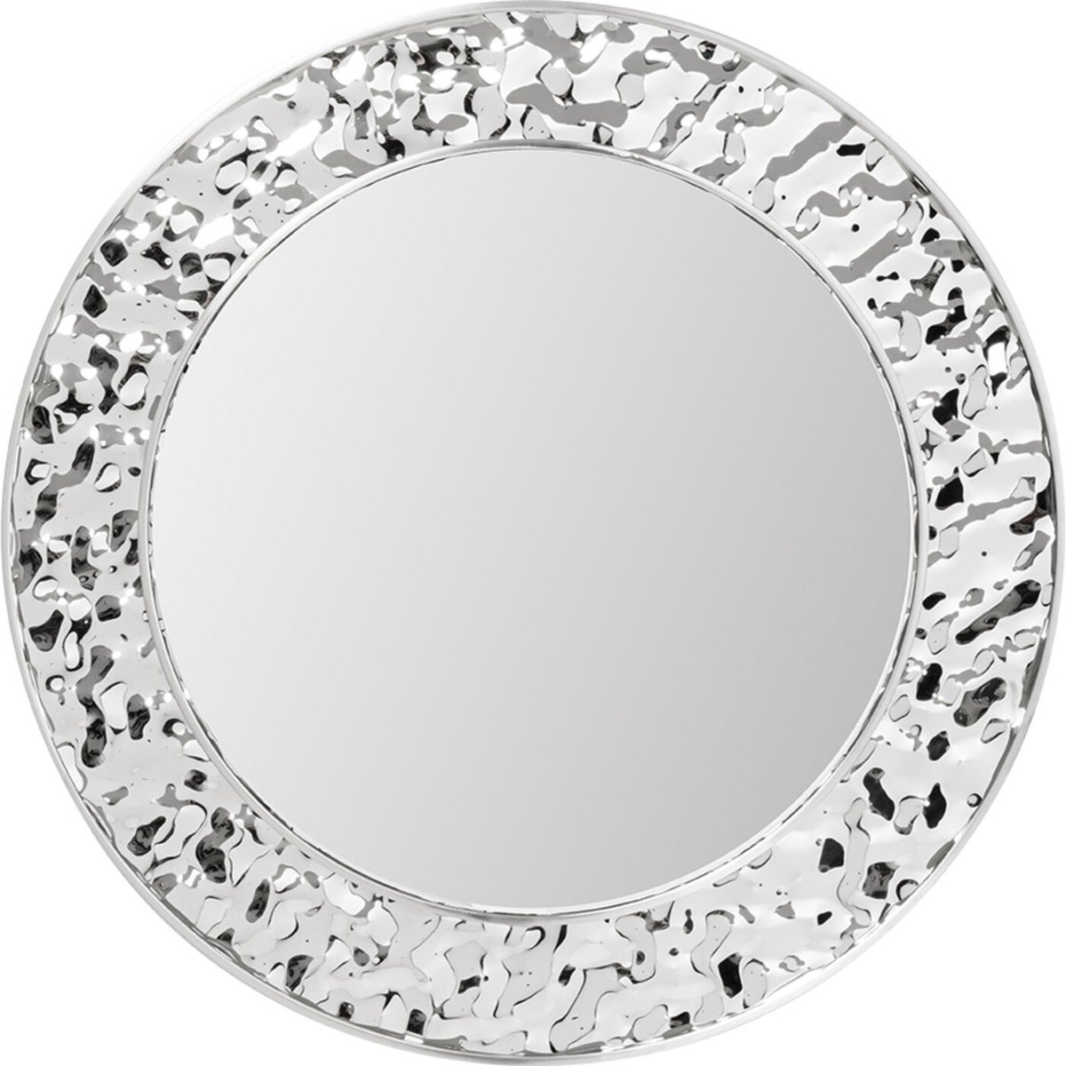 Miroir rond en acier texturé 100cm, CARINO argent, KARE DESIGN