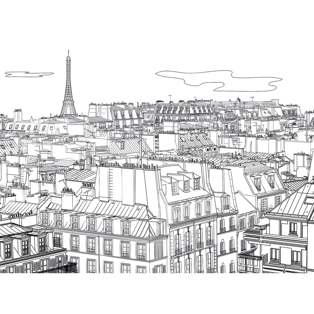 Papier peint les toits de Paris intissé, HEXOA