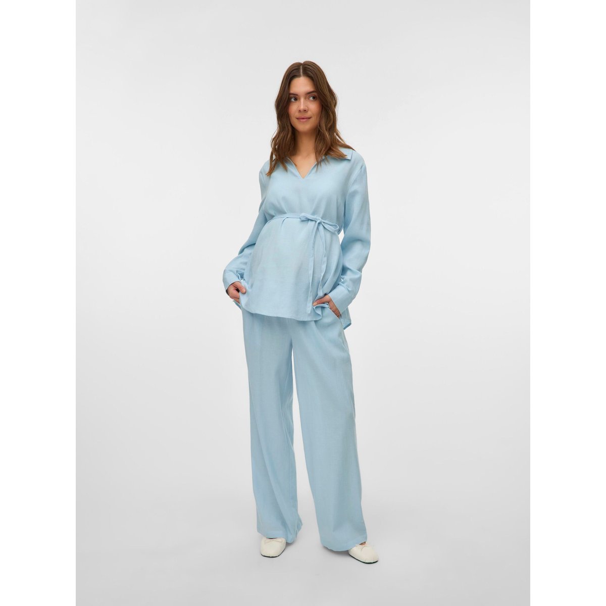 Pantalon À Jambe Large turquiose - niagara mist 1, MAMA LICIOUS