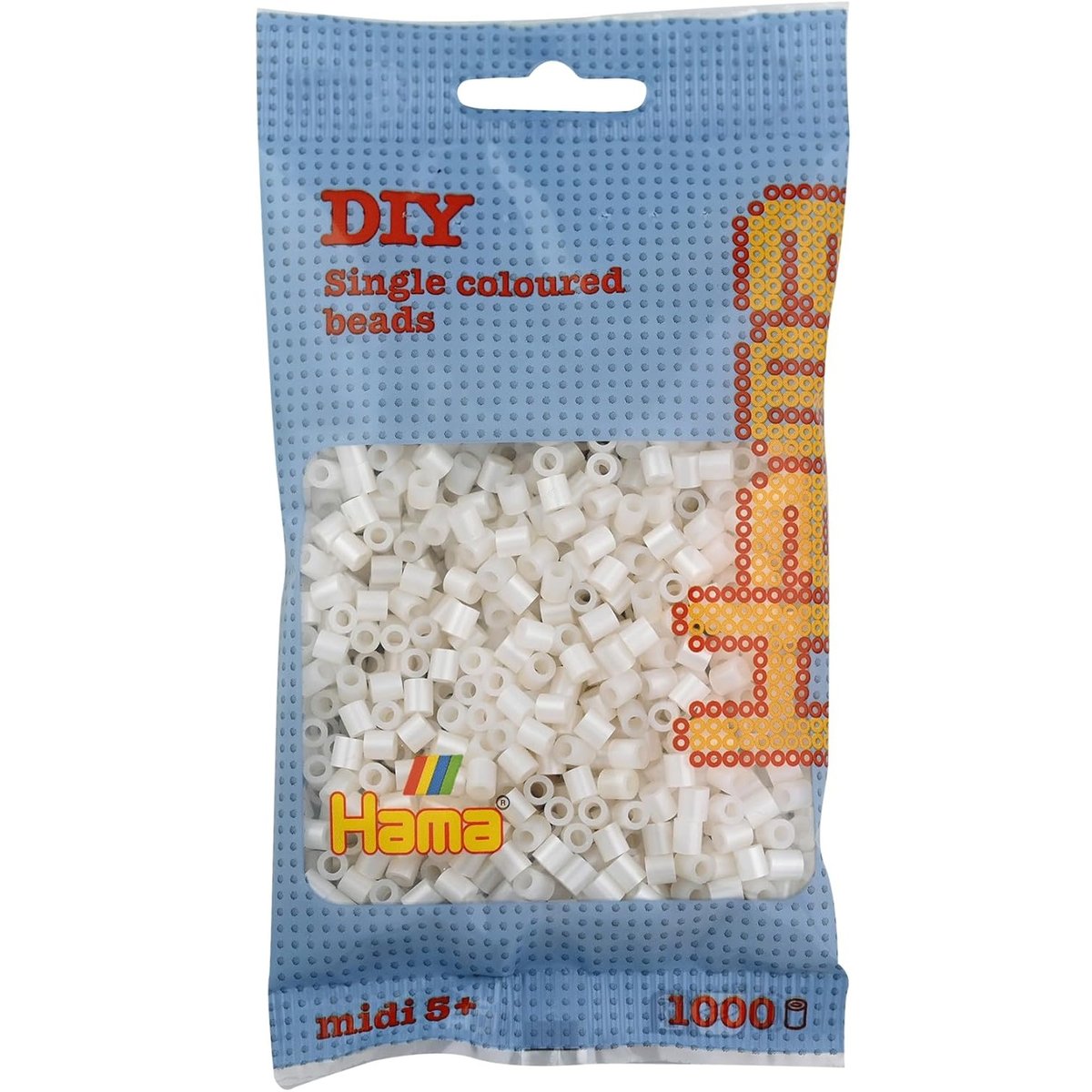 Sachet 1000 perles plastique Midi Nacrée beige, HAMA