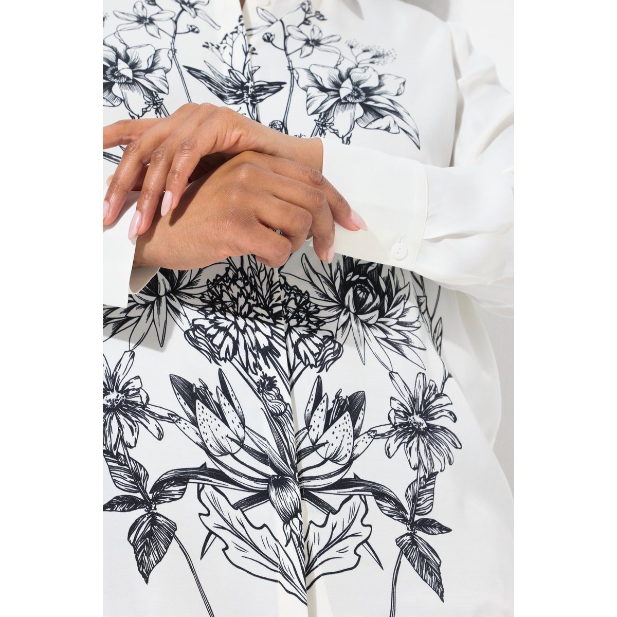 Chemisier en satin blanc neige, ULLA POPKEN