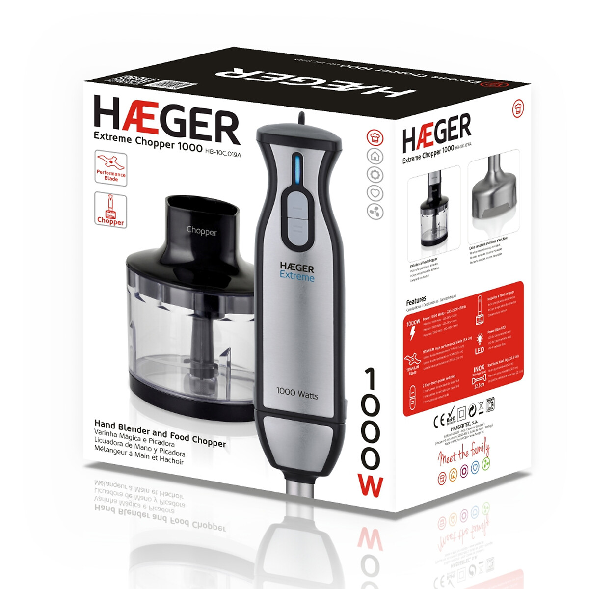 Varinha mágica Extreme Chopper, HAEGER preto/inox, HAEGER
