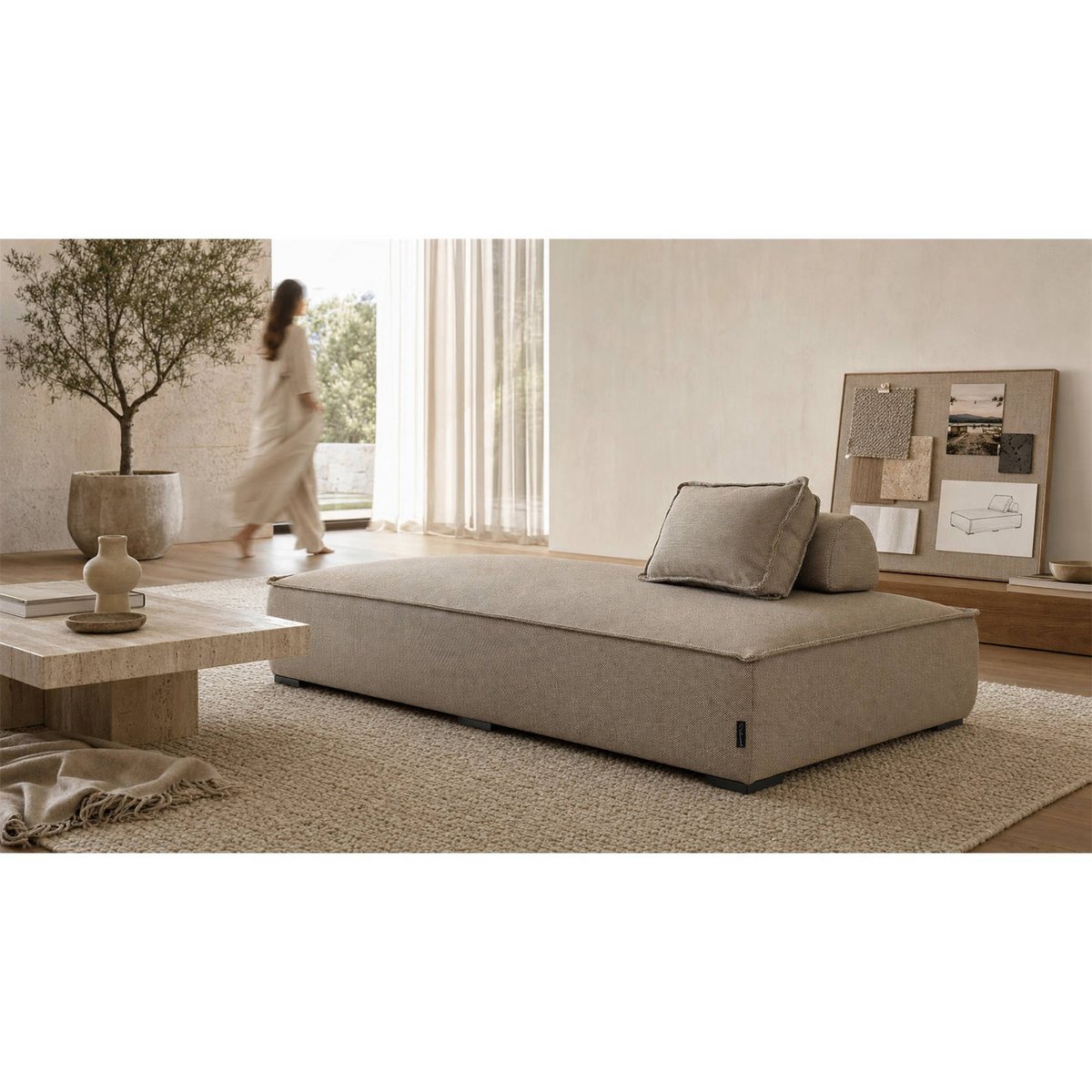 Bain de soleil d'extérieur en aluminium taupe, RECOLLECTION